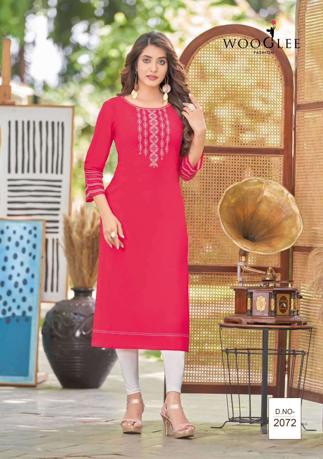 wooglee barbella vol 11 rayon with fancy kurti collection at best rate