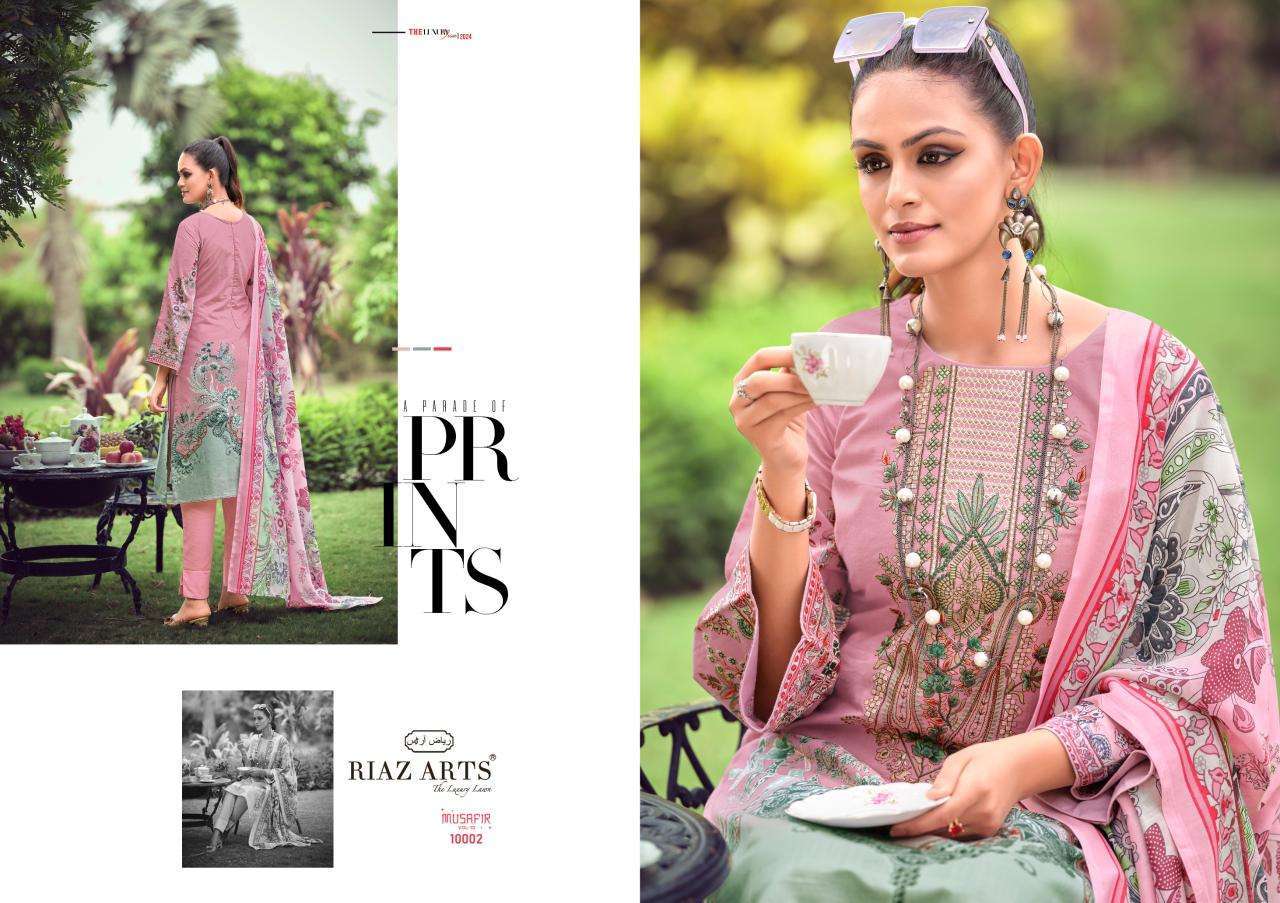 RIAZ ARTS MUSAFIR VOL 10 LAWN COTTON PRINTED FANCY LOOK SUITS