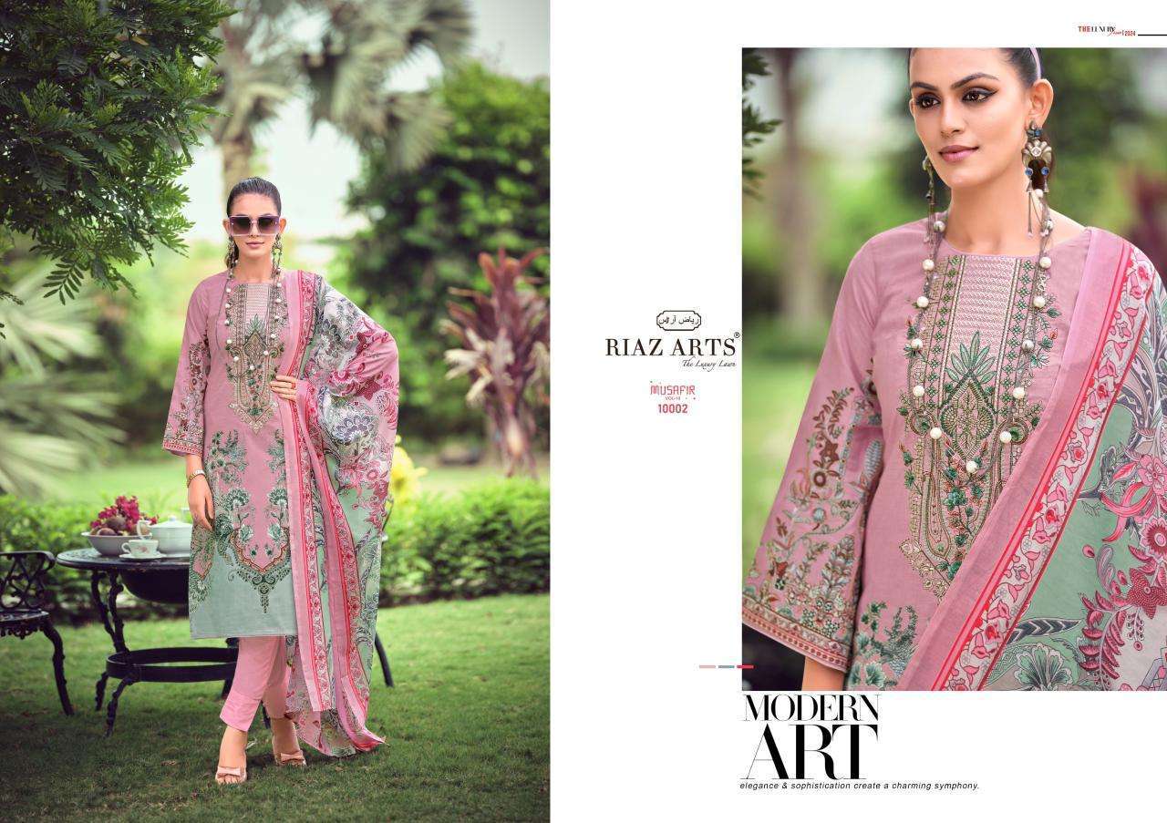 RIAZ ARTS MUSAFIR VOL 10 LAWN COTTON PRINTED FANCY LOOK SUITS