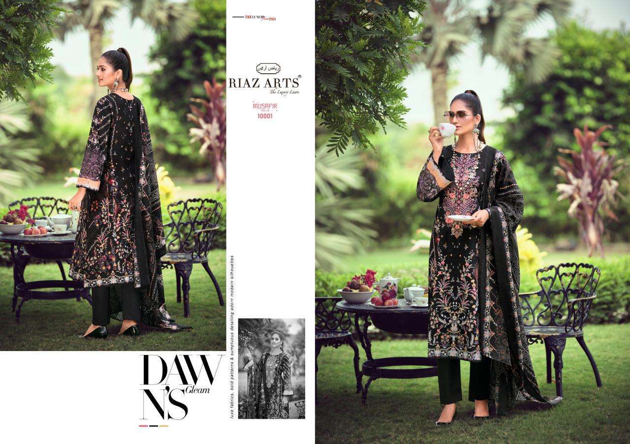 RIAZ ARTS MUSAFIR VOL 10 LAWN COTTON PRINTED FANCY LOOK SUITS