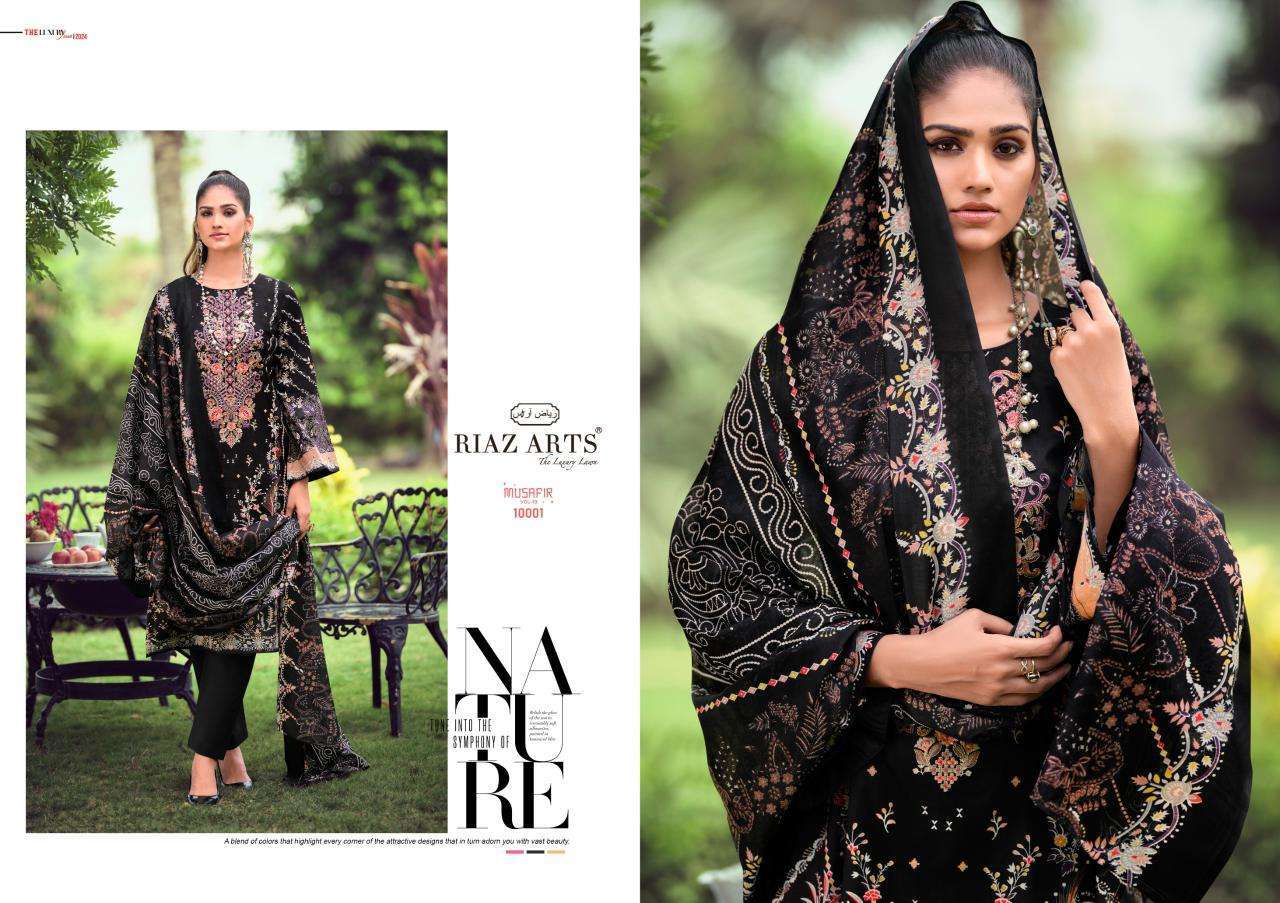 RIAZ ARTS MUSAFIR VOL 10 LAWN COTTON PRINTED FANCY LOOK SUITS