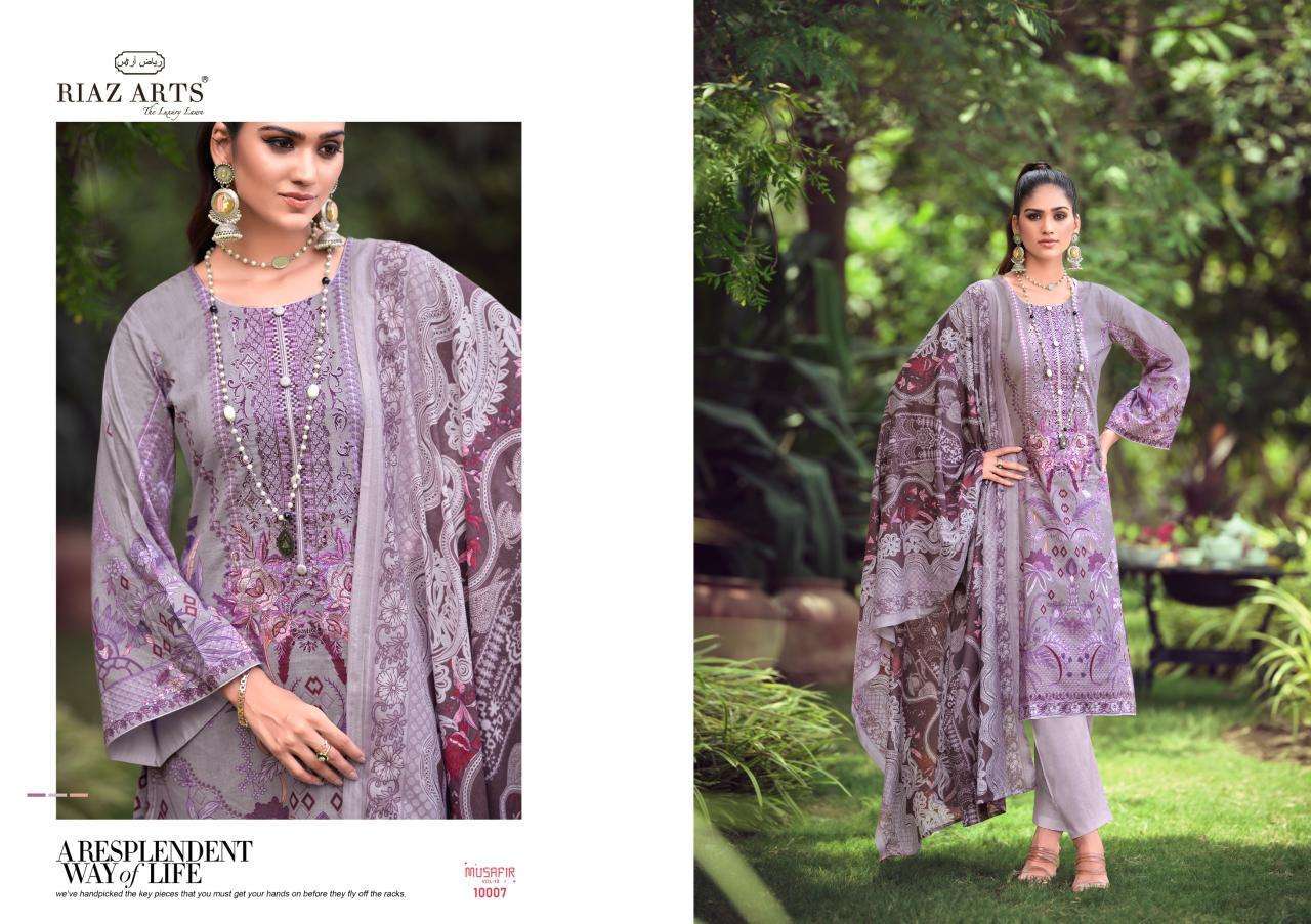 RIAZ ARTS MUSAFIR VOL 10 LAWN COTTON PRINTED FANCY LOOK SUITS