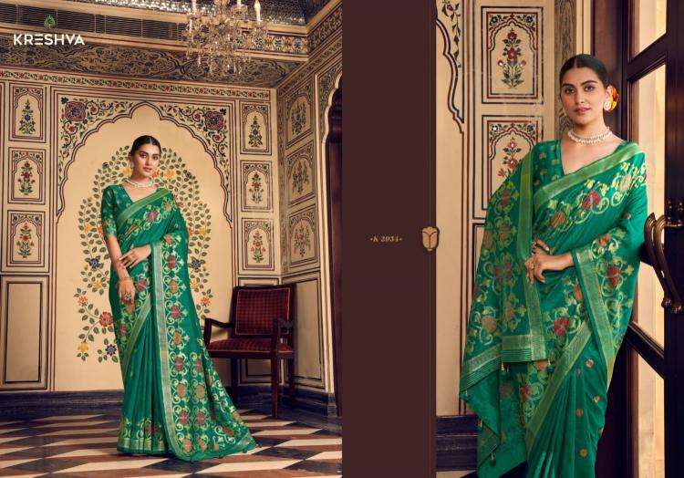 KRESHVA CHAHAT SOFT BANARASI SILK WEAVING DESIGN SAREE 