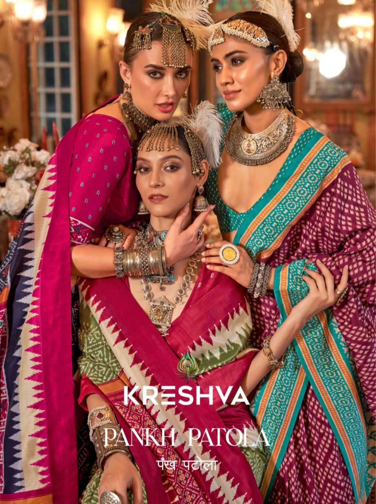 KRESHVA PANKH PATOLA SOFT SILK PATOLA DESIGN SAREE