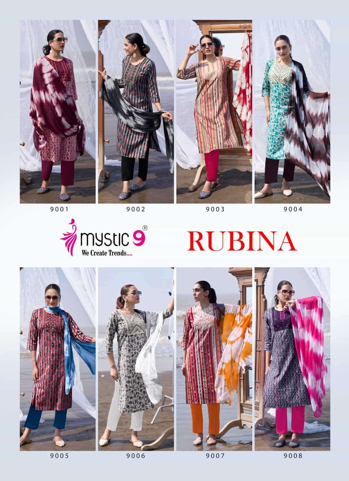 MYSTIC9 RUBINA VOL 9 PREMIUM RAYON STITCHED SUIT WHOLESALE