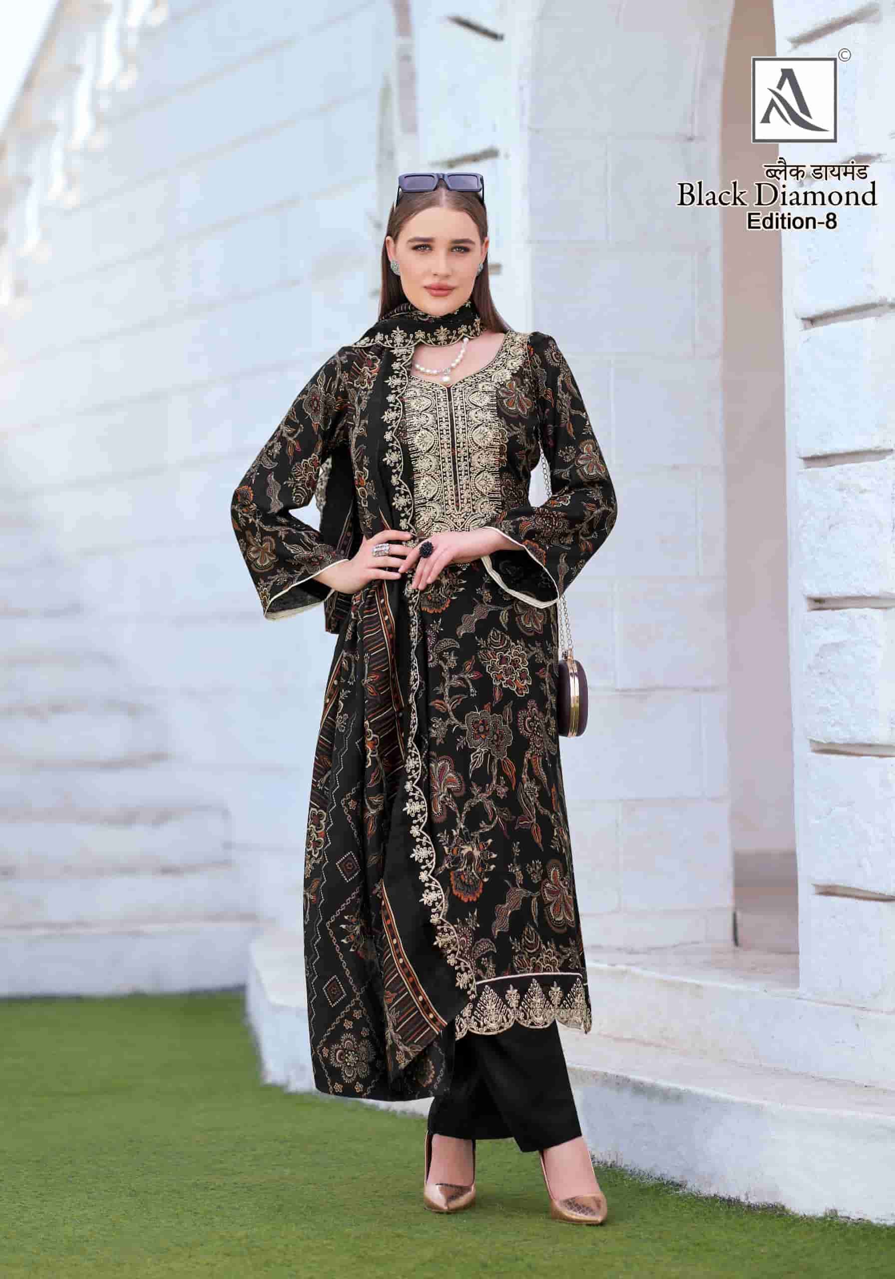 ALOK SUIT BLACK DIAMOND EDITION 8 RAYON FABRIC SALWAR SUIT RESELLER STORE