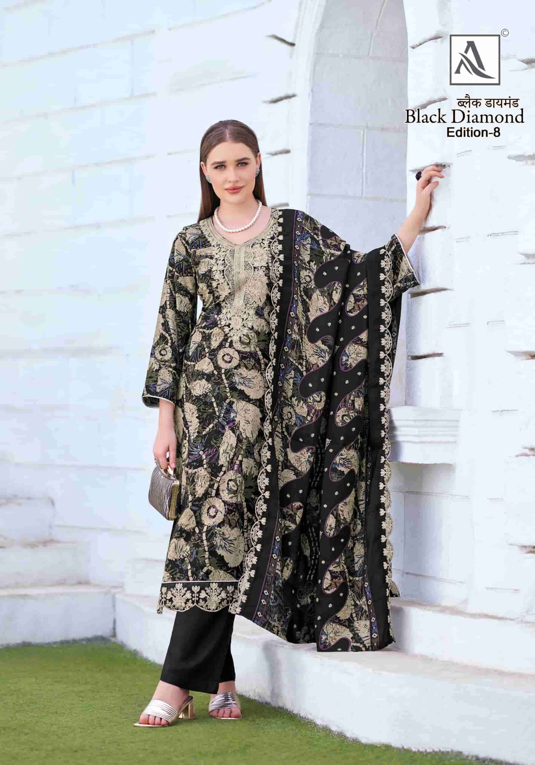 ALOK SUIT BLACK DIAMOND EDITION 8 RAYON FABRIC SALWAR SUIT RESELLER STORE