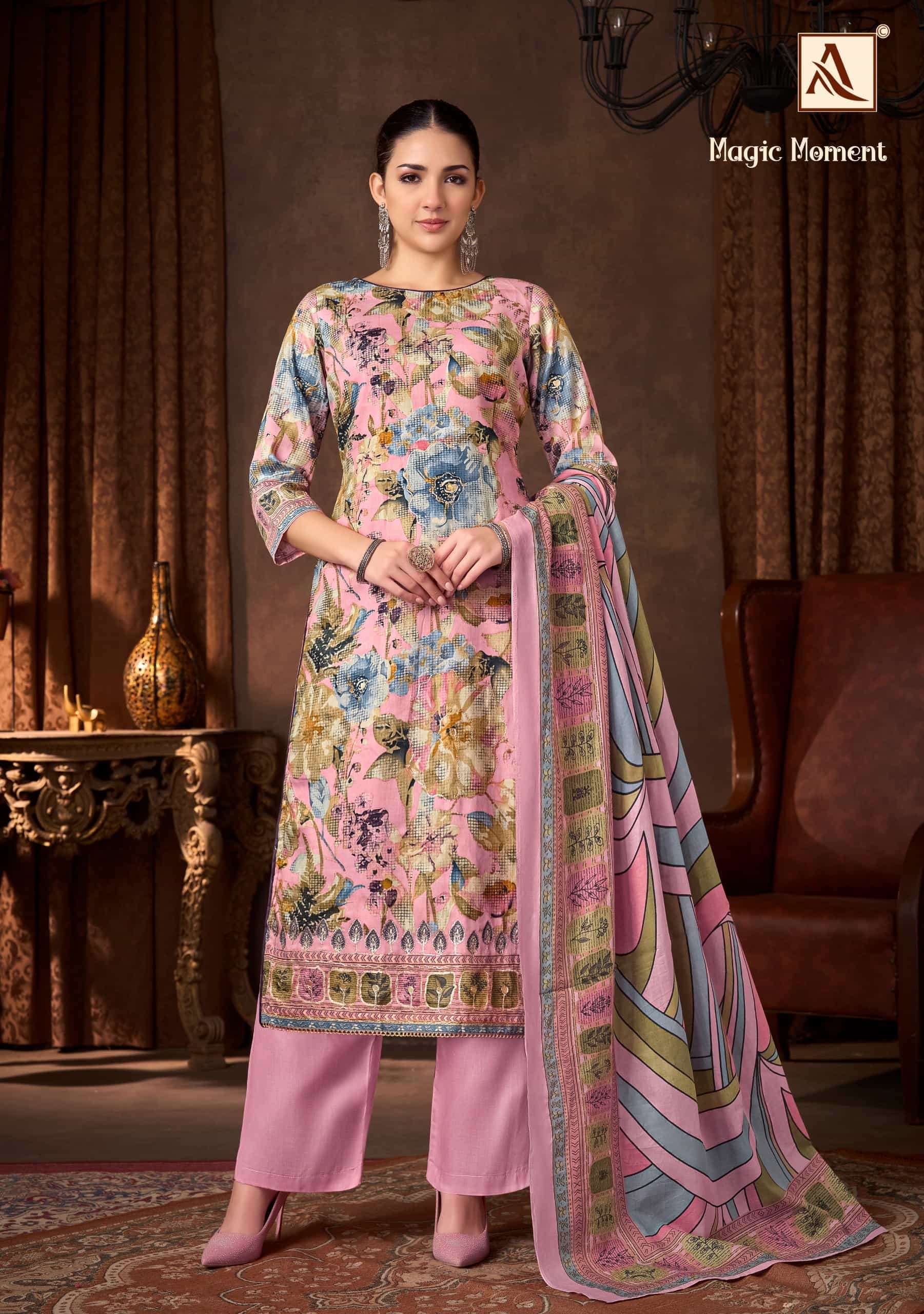 ALOK SUIT MAGIC MOMENT PURE COTTON FANCY LADIES SUIT SUPPLIER 