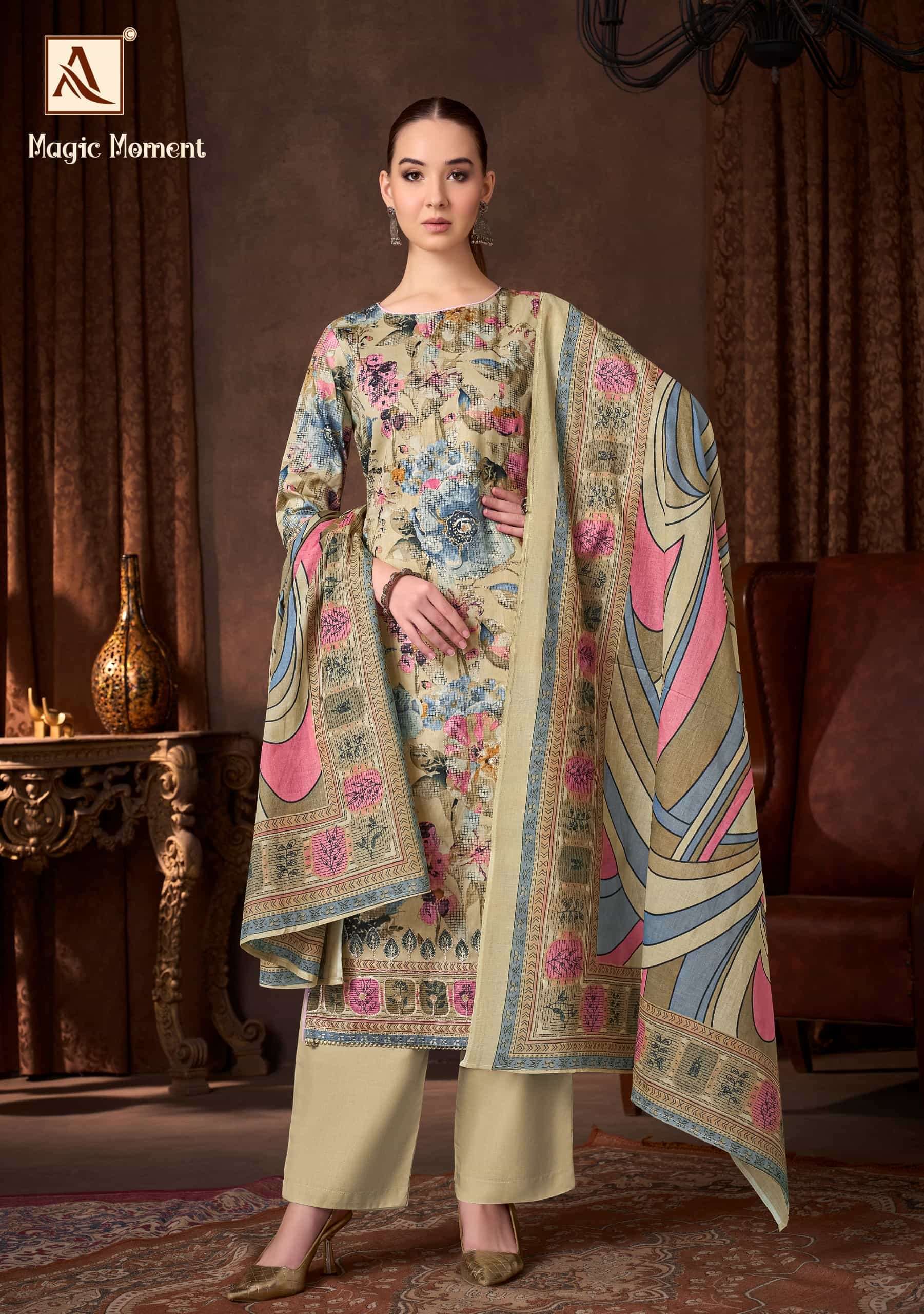 ALOK SUIT MAGIC MOMENT PURE COTTON FANCY LADIES SUIT SUPPLIER 