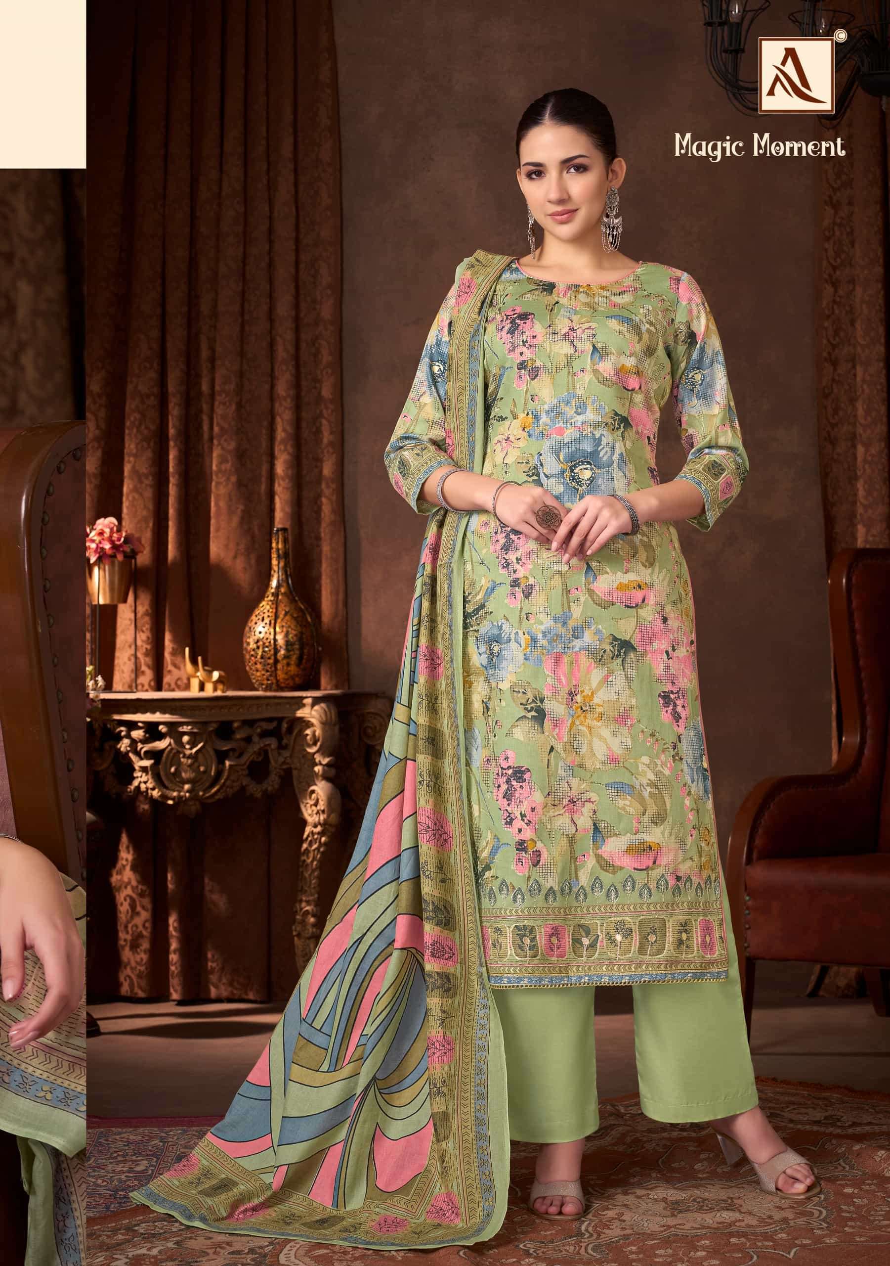 ALOK SUIT MAGIC MOMENT PURE COTTON FANCY LADIES SUIT SUPPLIER 