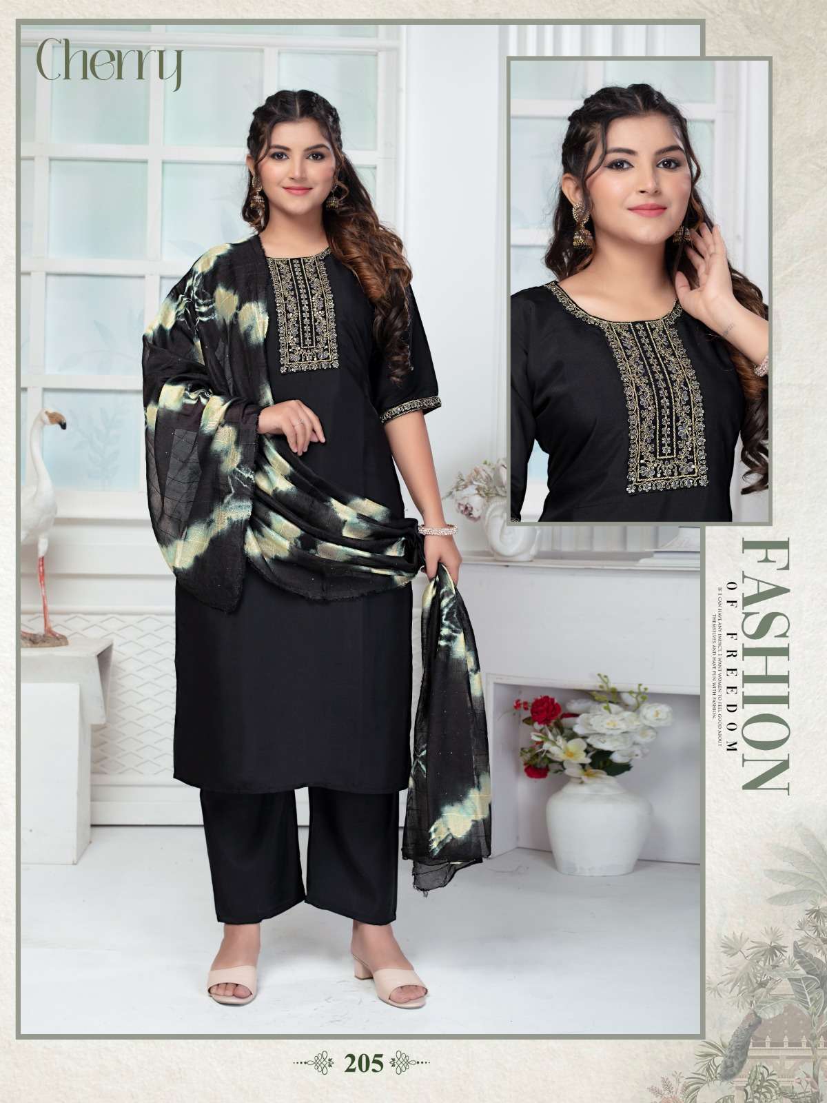 BEAUTY QUEEN CHERRY FANCY REGULAR WEAR READYMADE SUIT SUPPLIER