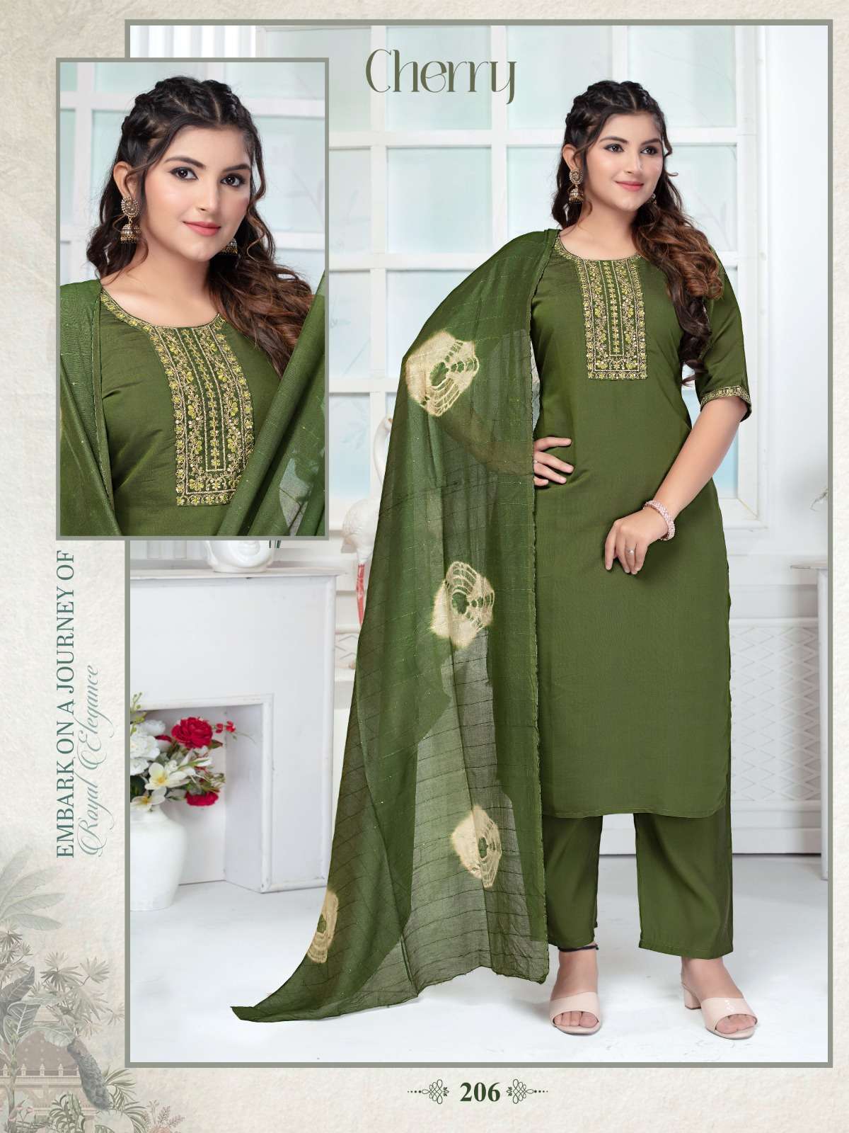 BEAUTY QUEEN CHERRY FANCY REGULAR WEAR READYMADE SUIT SUPPLIER