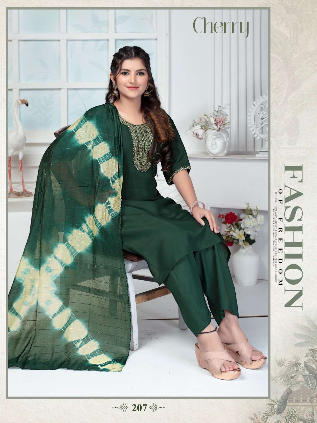 BEAUTY QUEEN CHERRY FANCY REGULAR WEAR READYMADE SUIT SUPPLIER