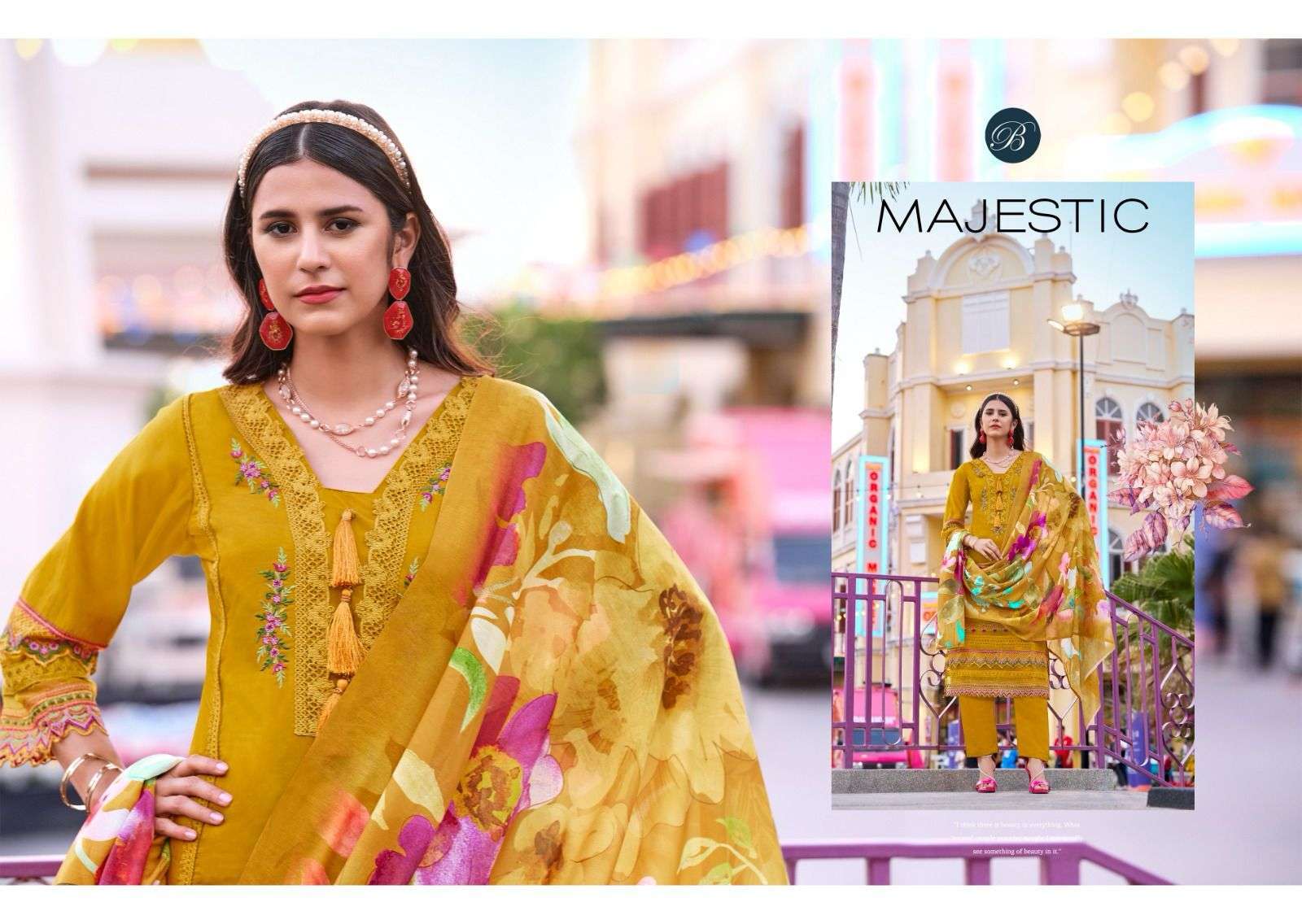 BELLIZA DESIGNER STUDIO MAJESTIC FESTIVAL PAKISTANI DESIGN UNSTITCH OUTFIT RESELLER SHOP