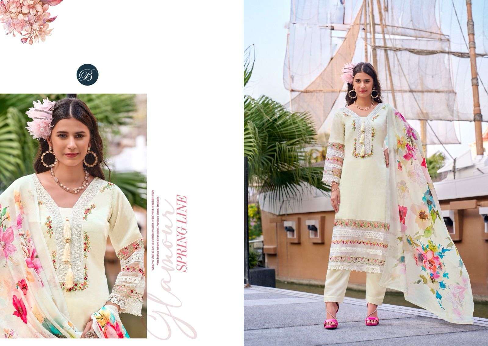 BELLIZA DESIGNER STUDIO MAJESTIC FESTIVAL PAKISTANI DESIGN UNSTITCH OUTFIT RESELLER SHOP