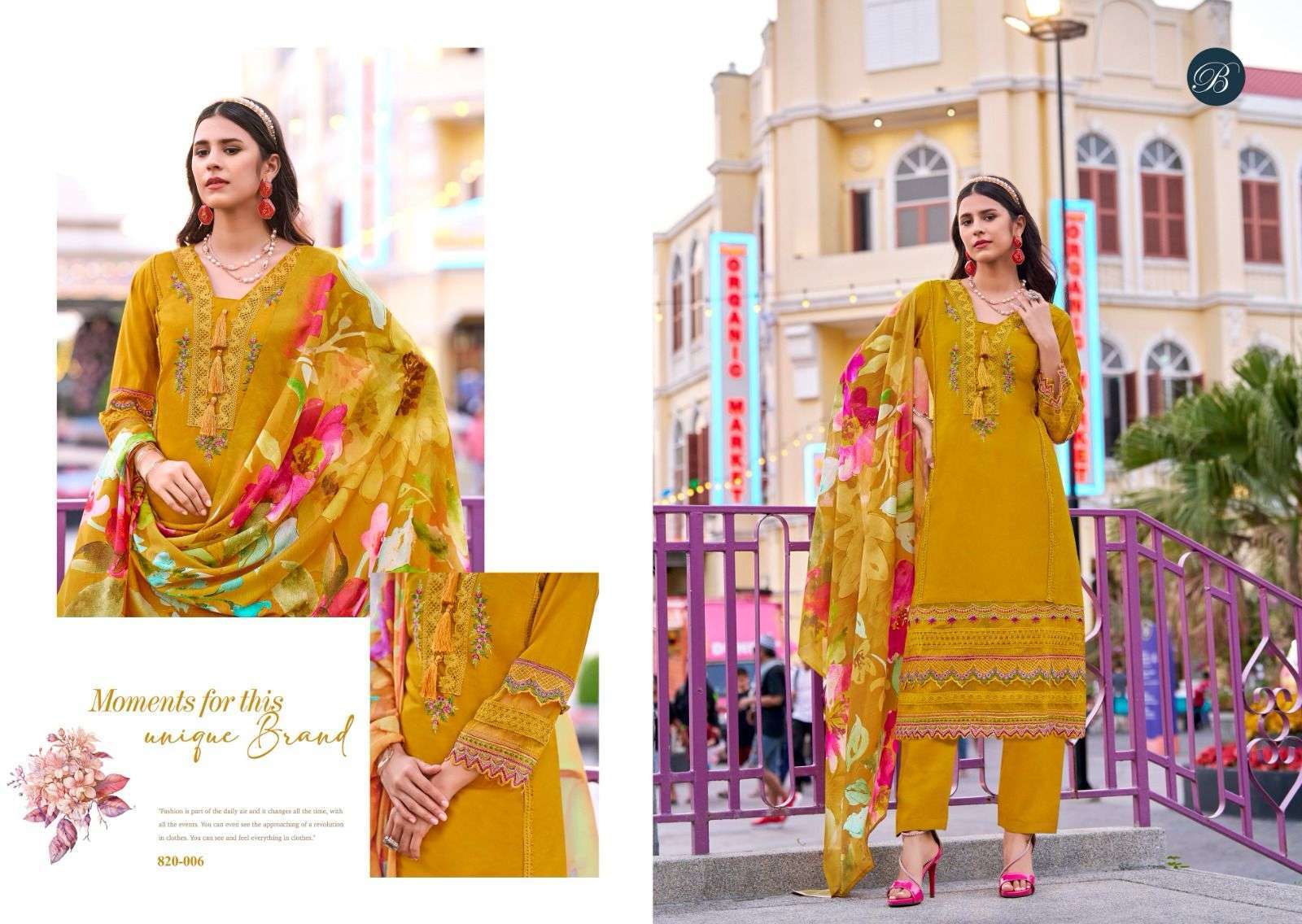 BELLIZA DESIGNER STUDIO MAJESTIC FESTIVAL PAKISTANI DESIGN UNSTITCH OUTFIT RESELLER SHOP