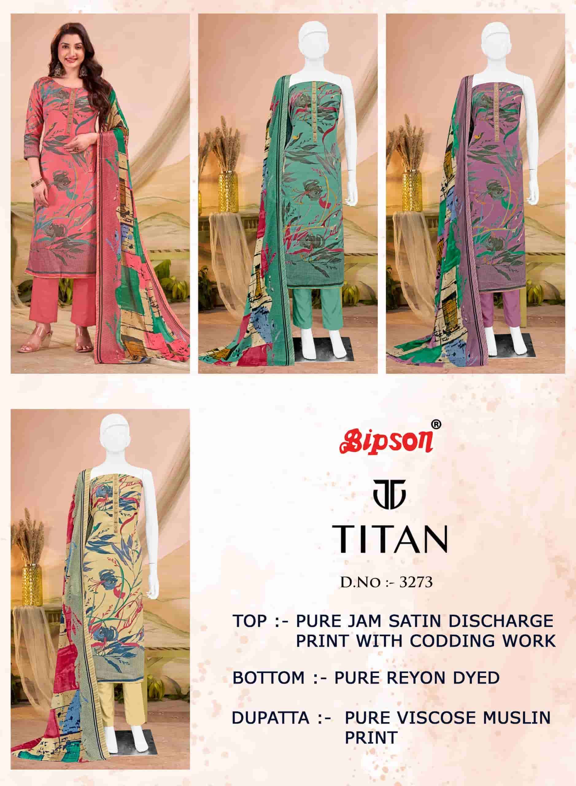 Bipsone Titan 3273 Designer Ethnic Wear Women Material Suit Wholesale 