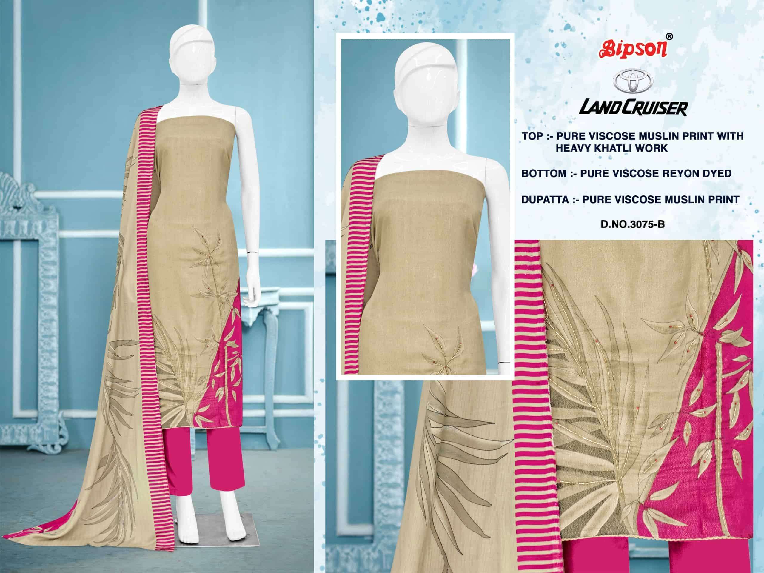 BIPSONE LAND CRUISER 3075 EXCLUSIVE BRAND MUSLIN DESIGN SUIT SUPPLIER