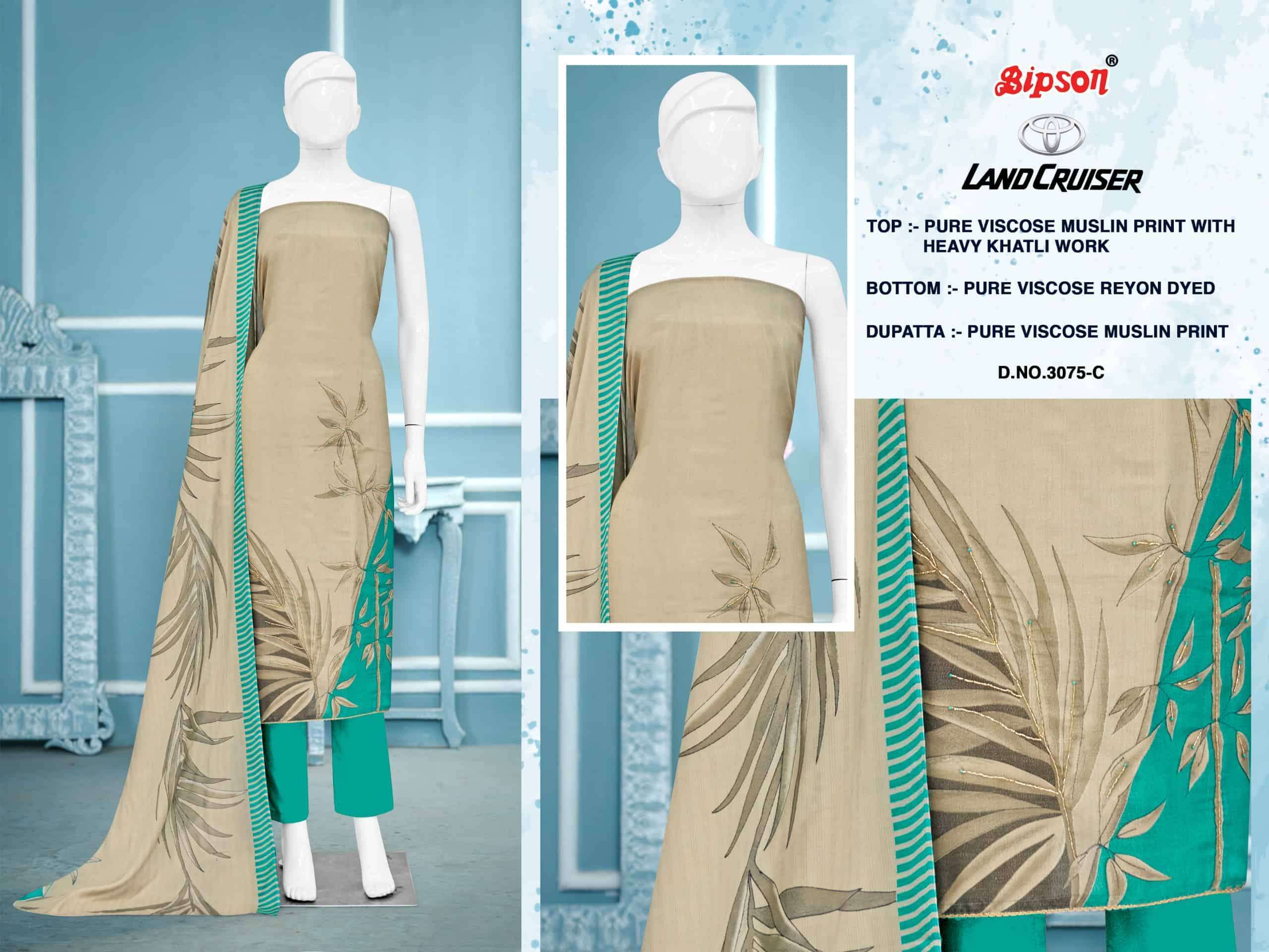BIPSONE LAND CRUISER 3075 EXCLUSIVE BRAND MUSLIN DESIGN SUIT SUPPLIER