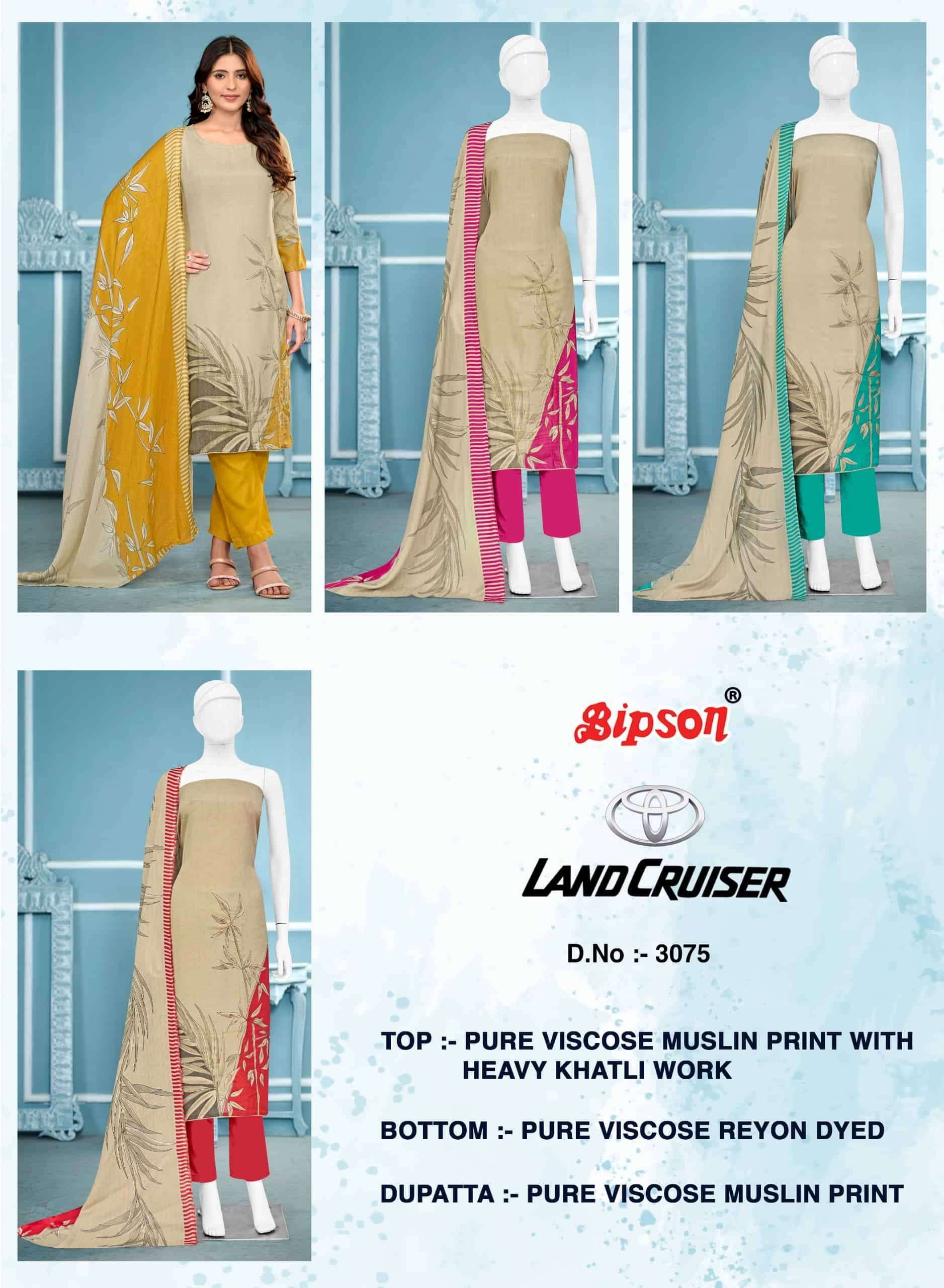BIPSONE LAND CRUISER 3075 EXCLUSIVE BRAND MUSLIN DESIGN SUIT SUPPLIER