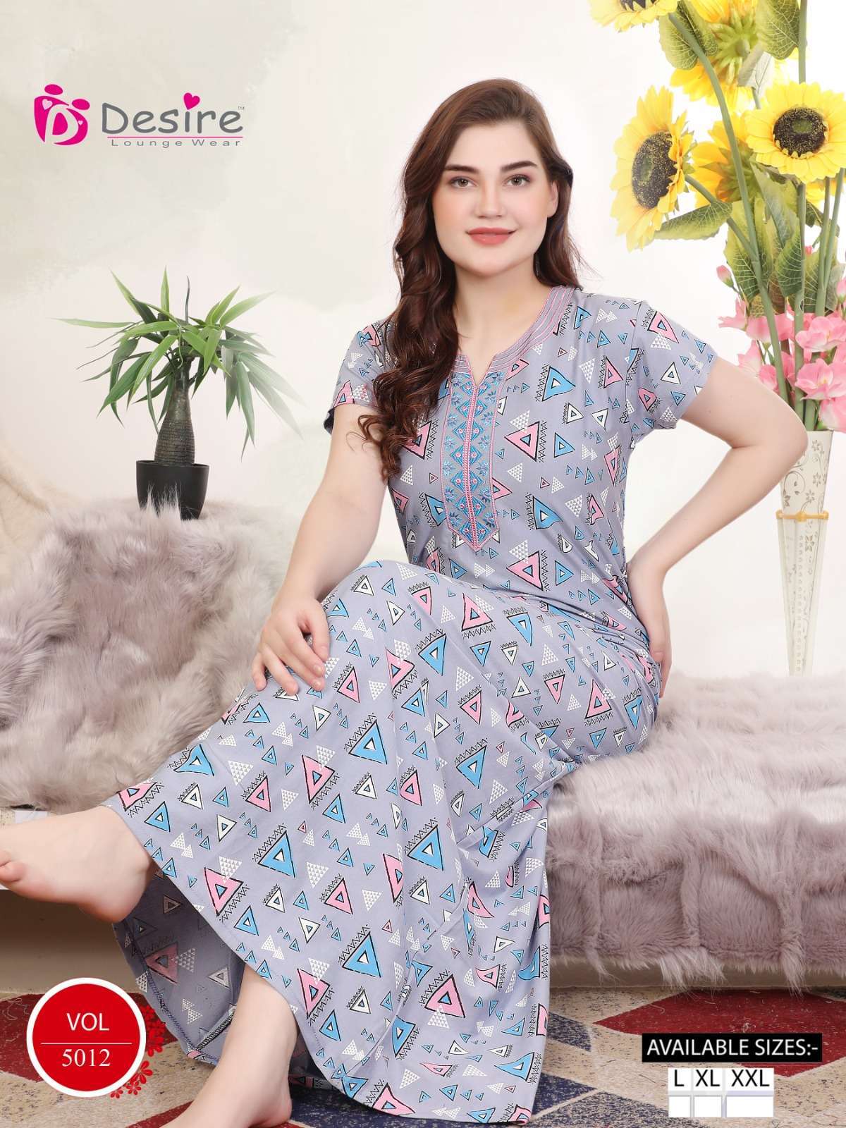 DESIRE VOL 5012 SERIES ETHNIC WEAR NIGHTY GOWN WHOLESALE SHOP