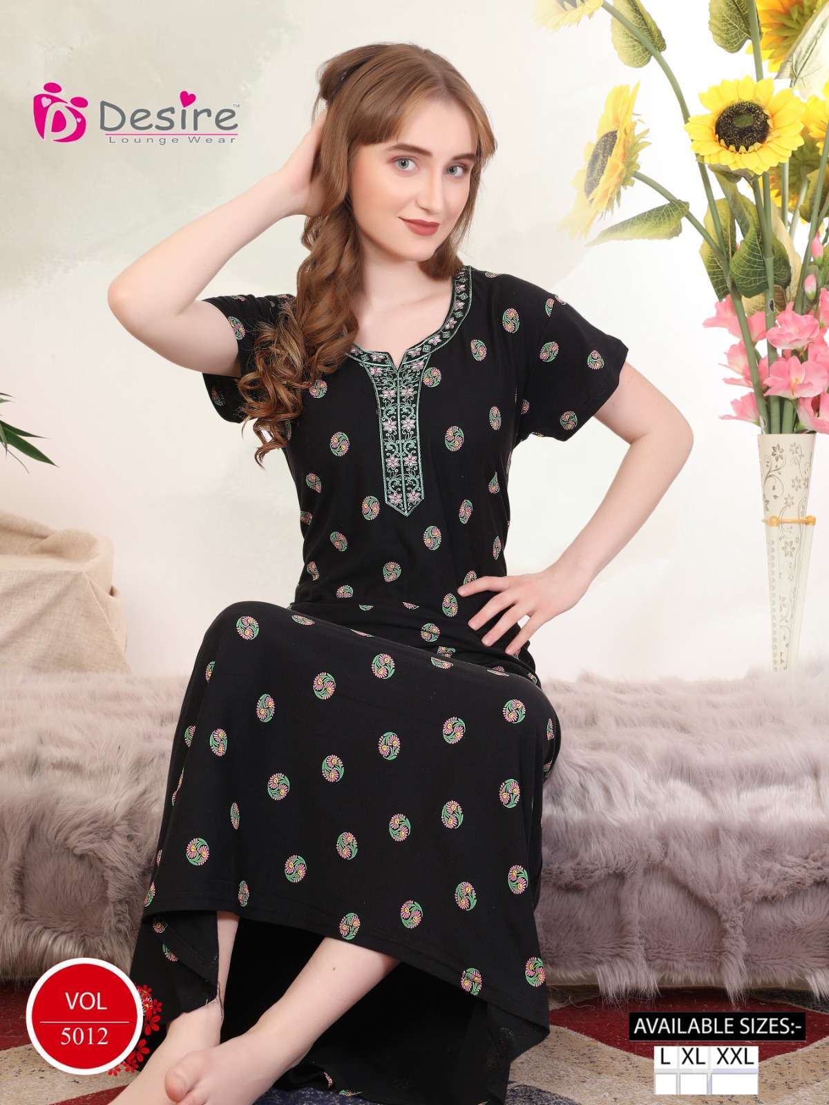 DESIRE VOL 5012 SERIES ETHNIC WEAR NIGHTY GOWN WHOLESALE SHOP