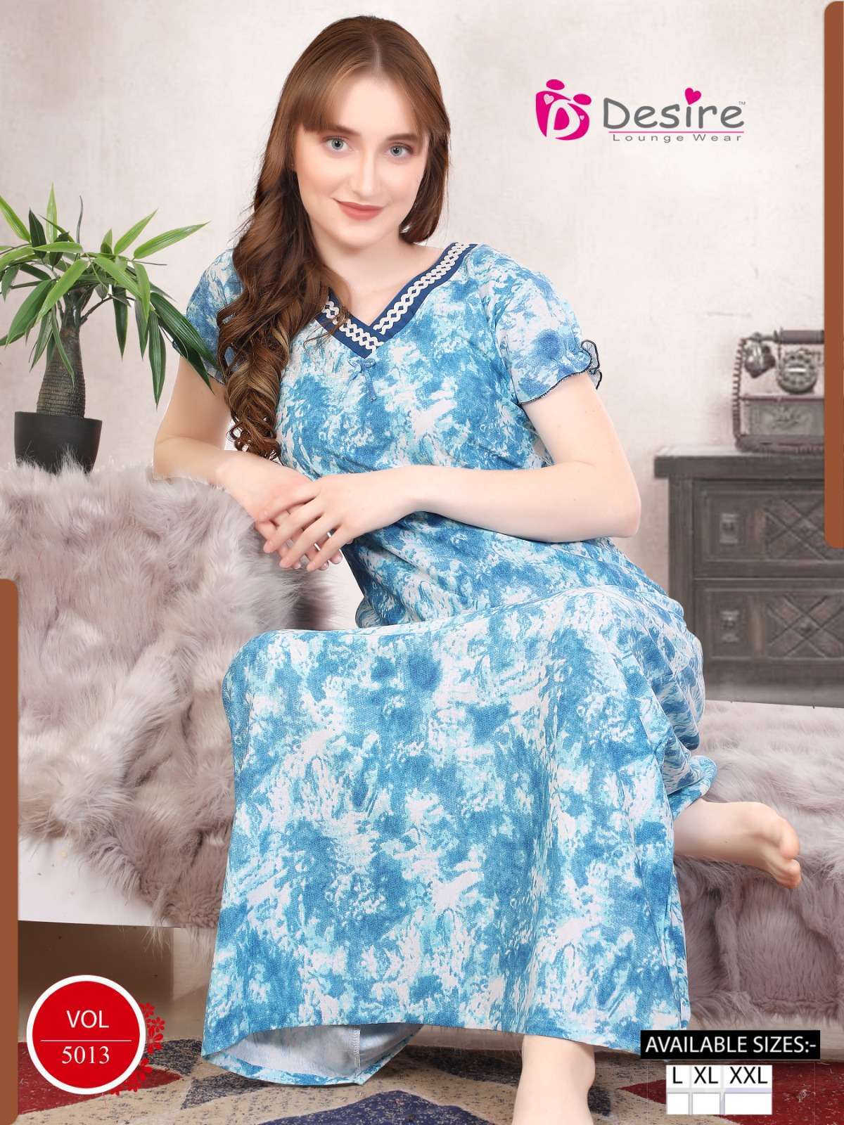 DESIRE VOL 5013 SERIES PRINTED DYED NIGHTY COLLECTION WOMEN SHOP