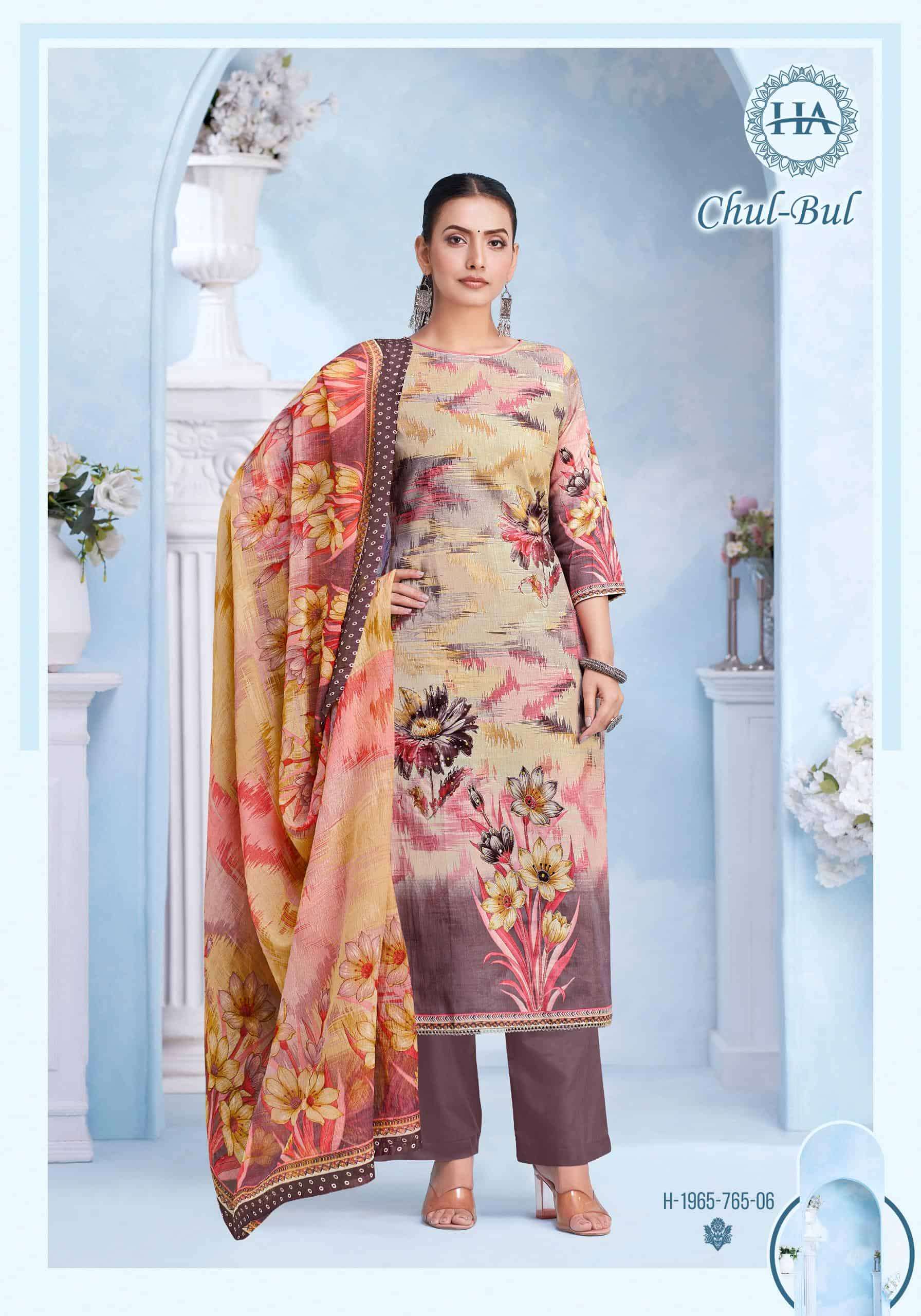 HARSHIT CHUL BUL FANCY SWAROVSKI WORK COTTON SALWAR SUIT SUPPLIER 