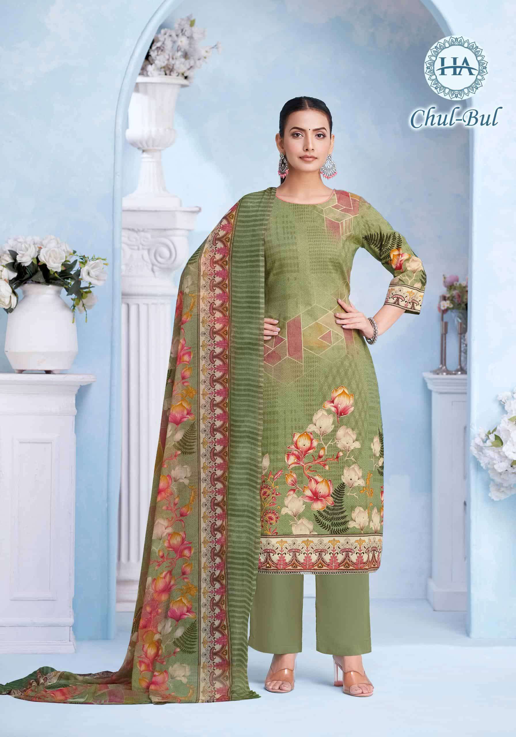 HARSHIT CHUL BUL FANCY SWAROVSKI WORK COTTON SALWAR SUIT SUPPLIER 