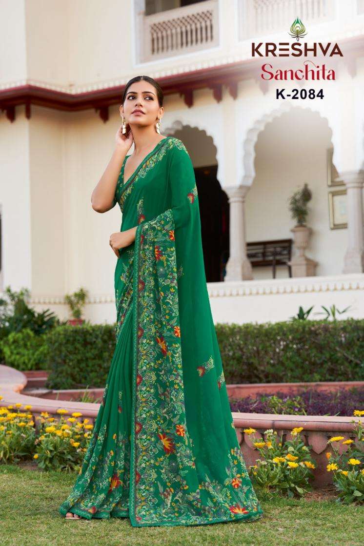 KRESHVA SANCHITA DANI GEORGETTE FABRIC ETHNIC STYLE FANCY SAREE 