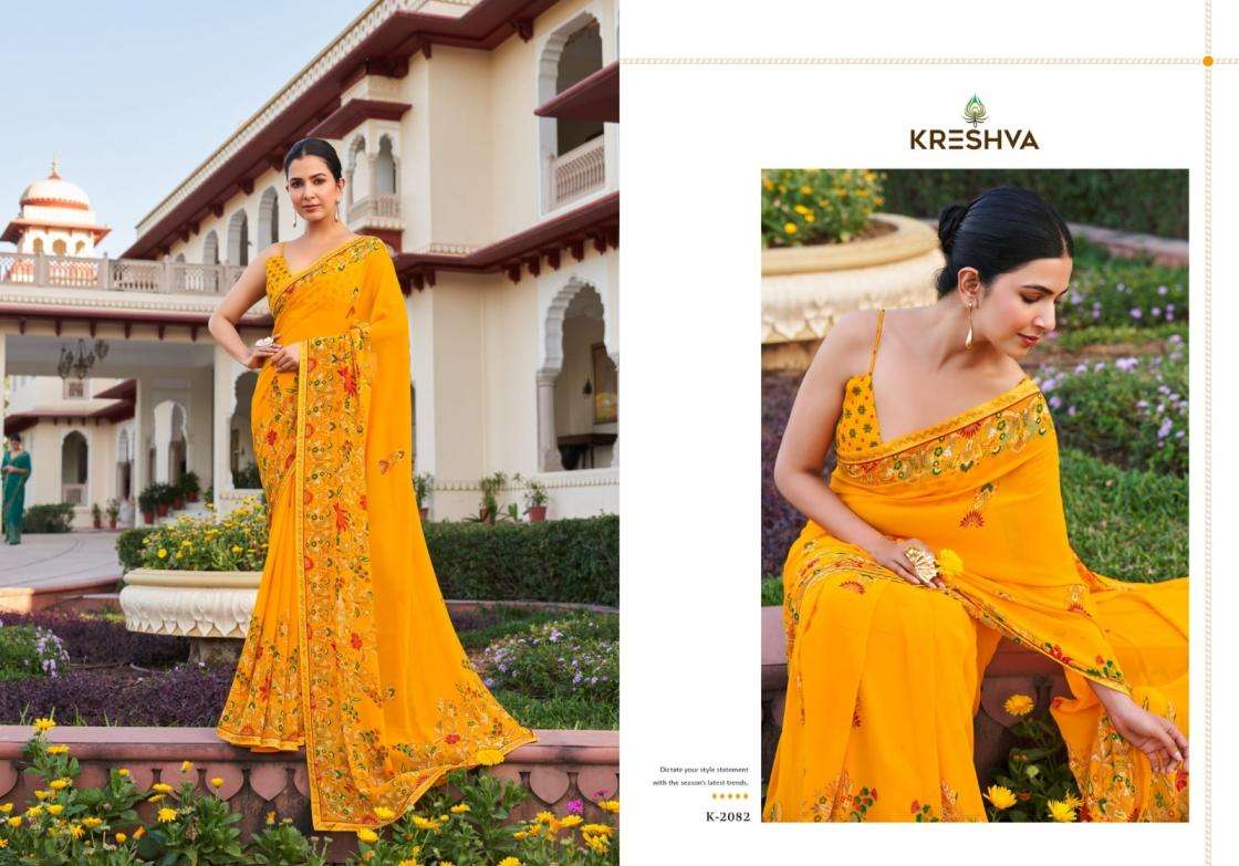 KRESHVA SANCHITA DANI GEORGETTE FABRIC ETHNIC STYLE FANCY SAREE 