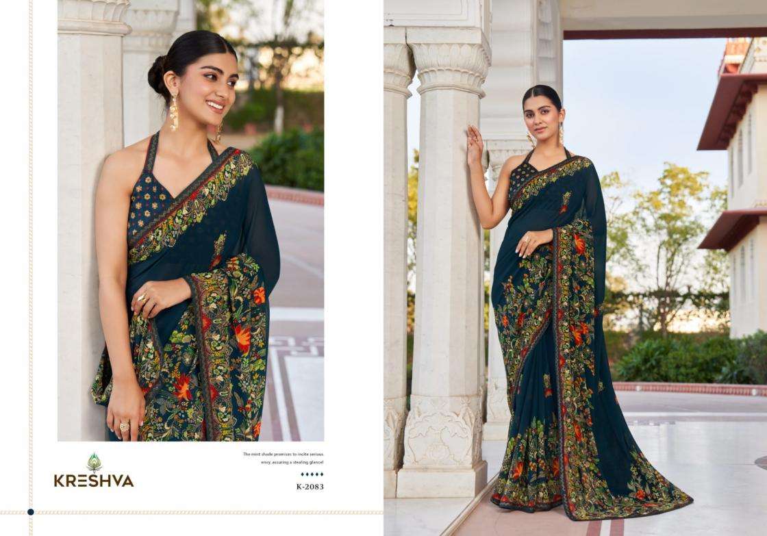 KRESHVA SANCHITA DANI GEORGETTE FABRIC ETHNIC STYLE FANCY SAREE 