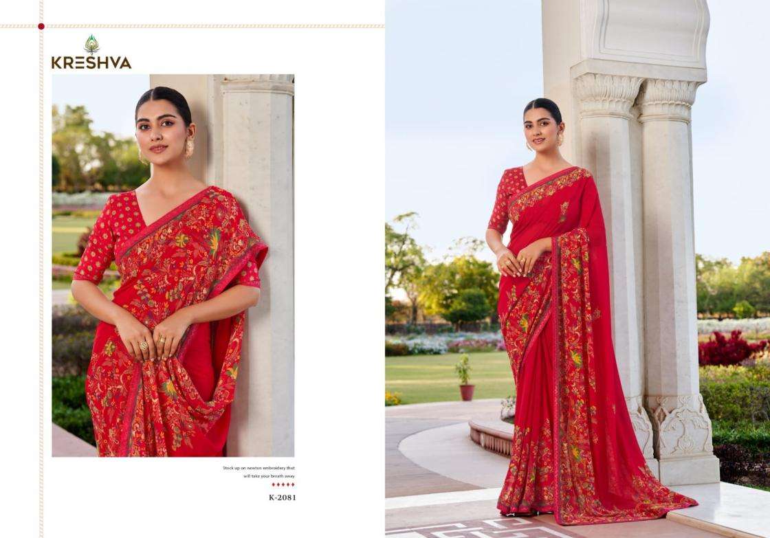 KRESHVA SANCHITA DANI GEORGETTE FABRIC ETHNIC STYLE FANCY SAREE 