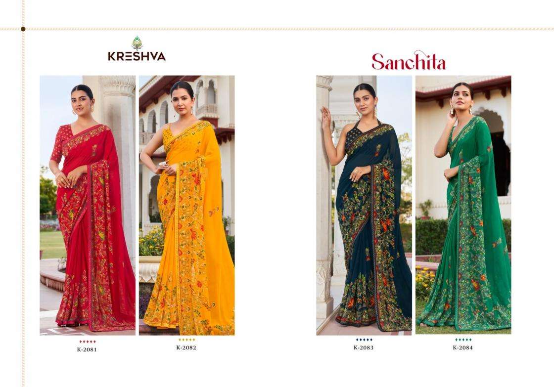 KRESHVA SANCHITA DANI GEORGETTE FABRIC ETHNIC STYLE FANCY SAREE 