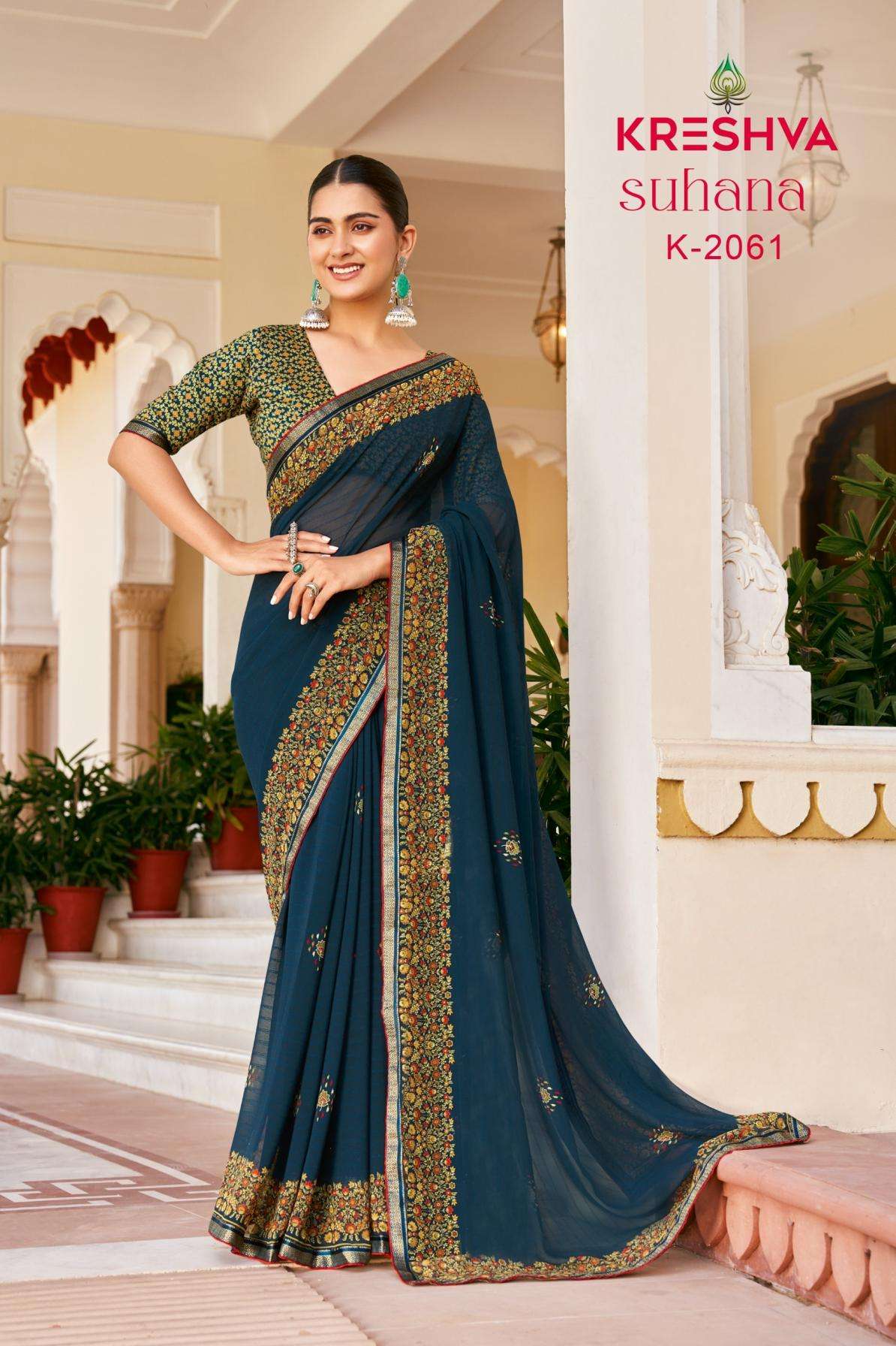 KRESHVA SUHANA DANI GEORGETTE FABRIC FANCY LOOK SAREE