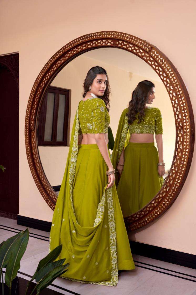 LNB 1439 SILK EMBROIDERY WORK STICH LEHENGA CHOLI 