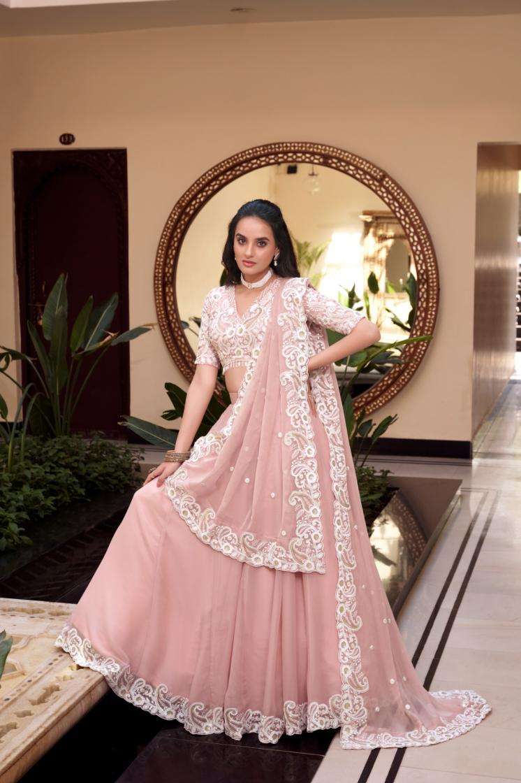 LNB 1439 SILK EMBROIDERY WORK STICH LEHENGA CHOLI 