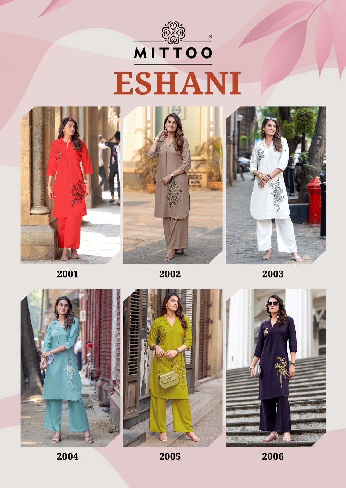 MITTOO ESHANI WOMEN LONG WEAR CORD SET PARTY WEAR WHOLESALE