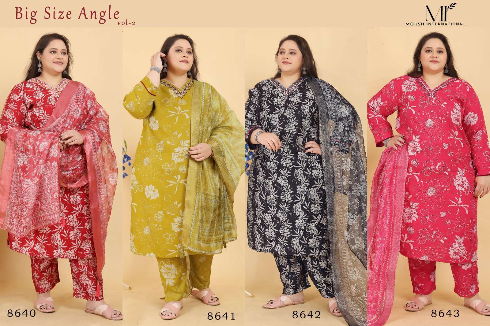 MOKSH BIG SIZE ANGEL VOL 2 PREMIUM DESIGNS 3 PIECE BIG SIZE WOMEN 
