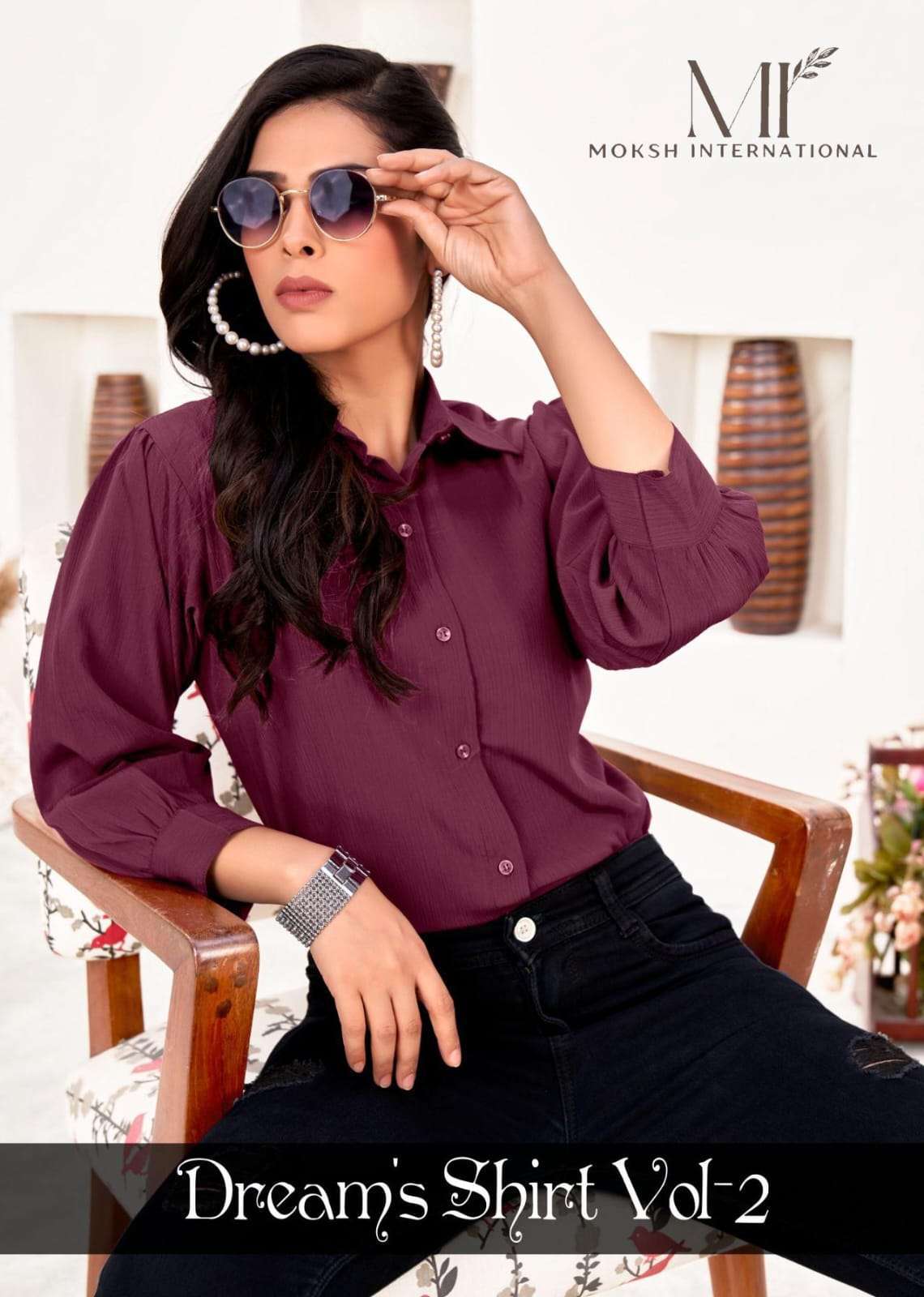 MOKSH DREAMS SHIRT VOL 2 WESTERN STYLE COTTON WOMEN SHIRT DEALER