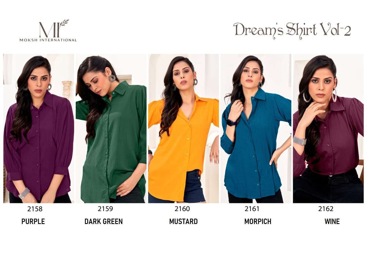 MOKSH DREAMS SHIRT VOL 2 WESTERN STYLE COTTON WOMEN SHIRT DEALER