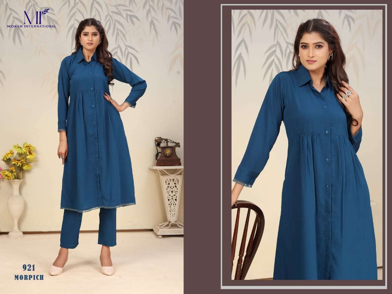 MOKSH VOL 1 READYMADE KURTI WITH BOTTON SET WOMEN WHOLESALE SURAT