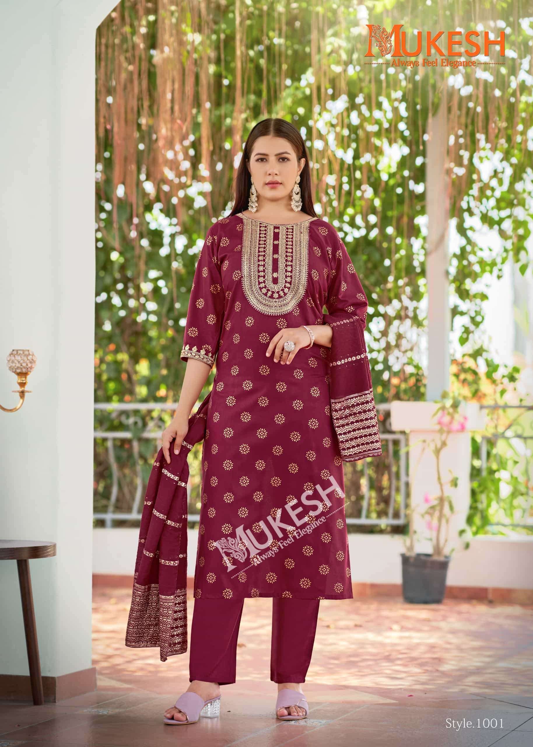 MUKESH MUSKAAN DESIGNER RAYON FOIL SALWAR SUIT FESTIVAL CATALOG