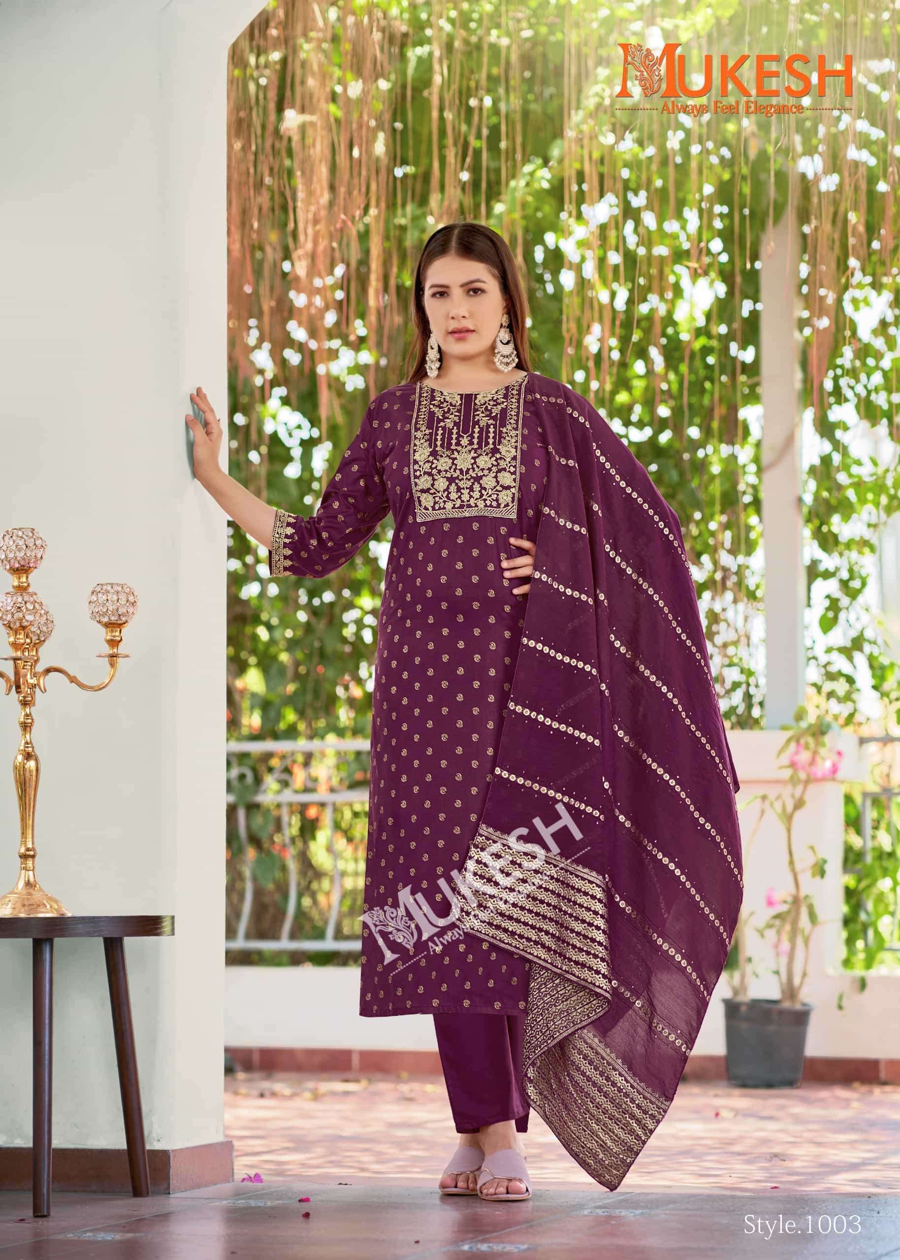 MUKESH MUSKAAN DESIGNER RAYON FOIL SALWAR SUIT FESTIVAL CATALOG