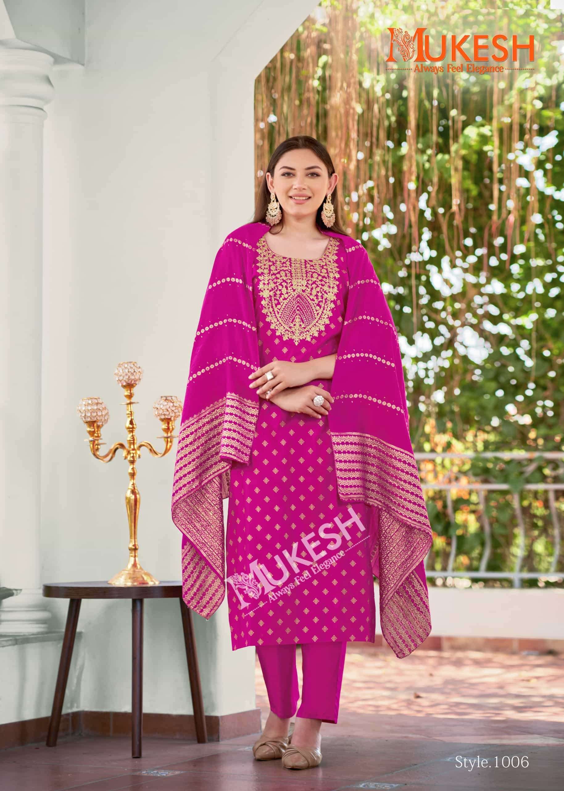 MUKESH MUSKAAN DESIGNER RAYON FOIL SALWAR SUIT FESTIVAL CATALOG
