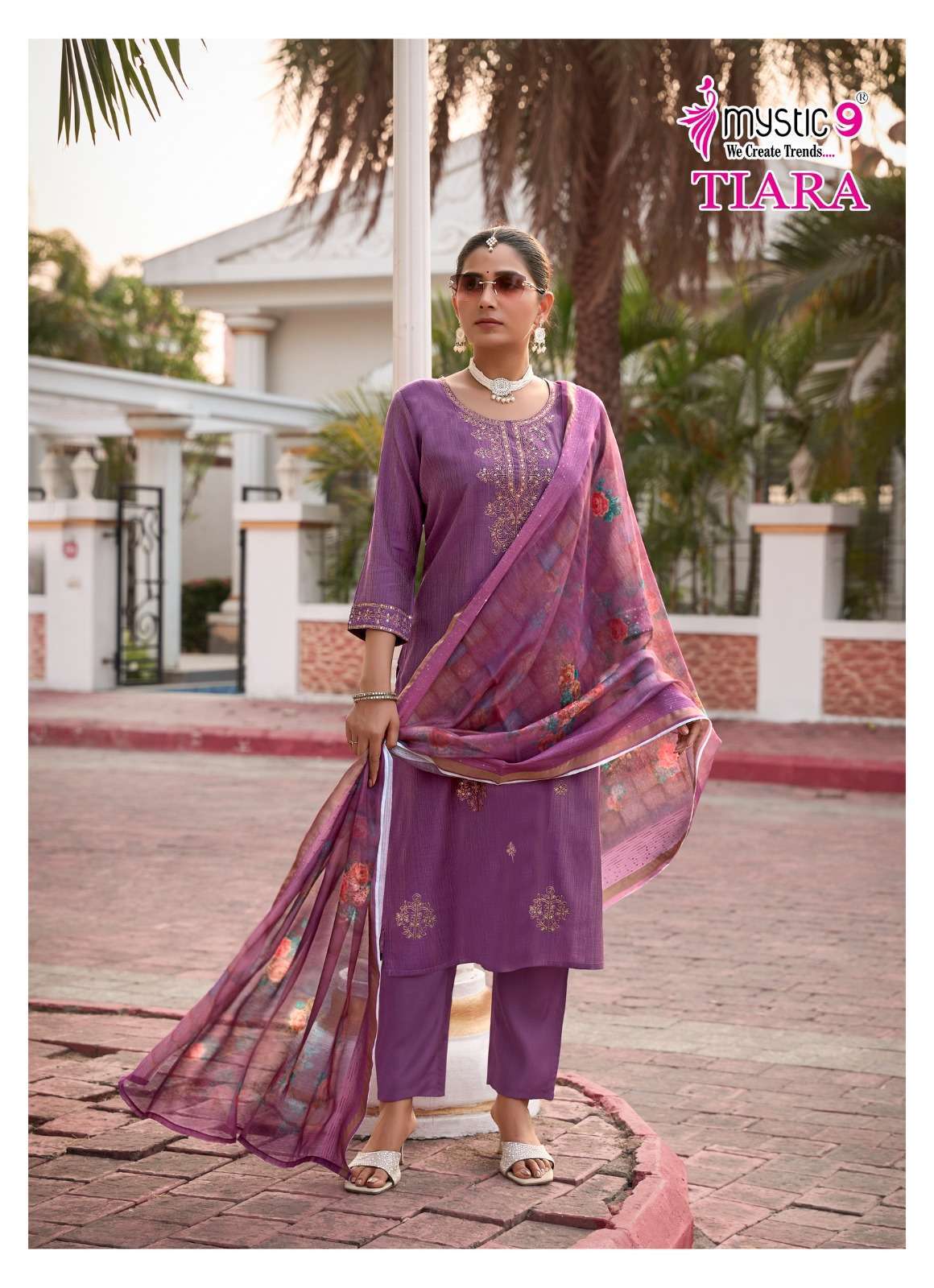 MYSTIC9 TIARA READYMADE SHIMMER FABRIC SUIT COLLECTION ONLINE