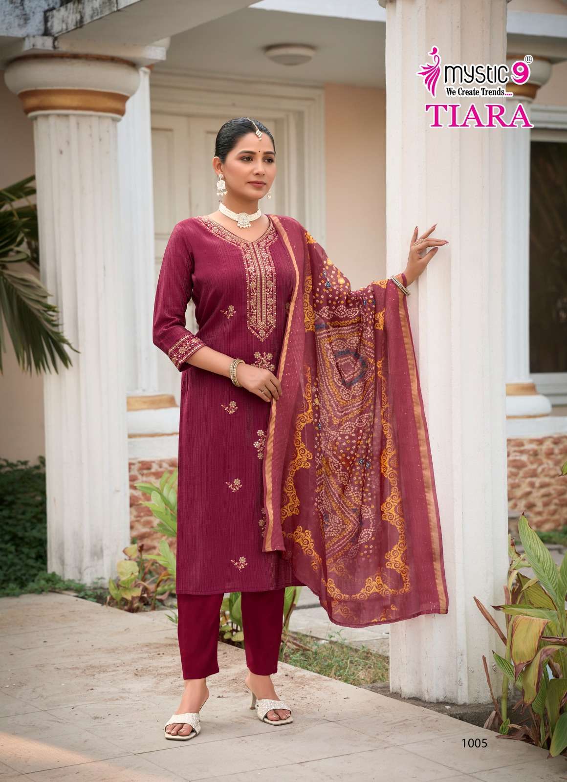 MYSTIC9 TIARA READYMADE SHIMMER FABRIC SUIT COLLECTION ONLINE