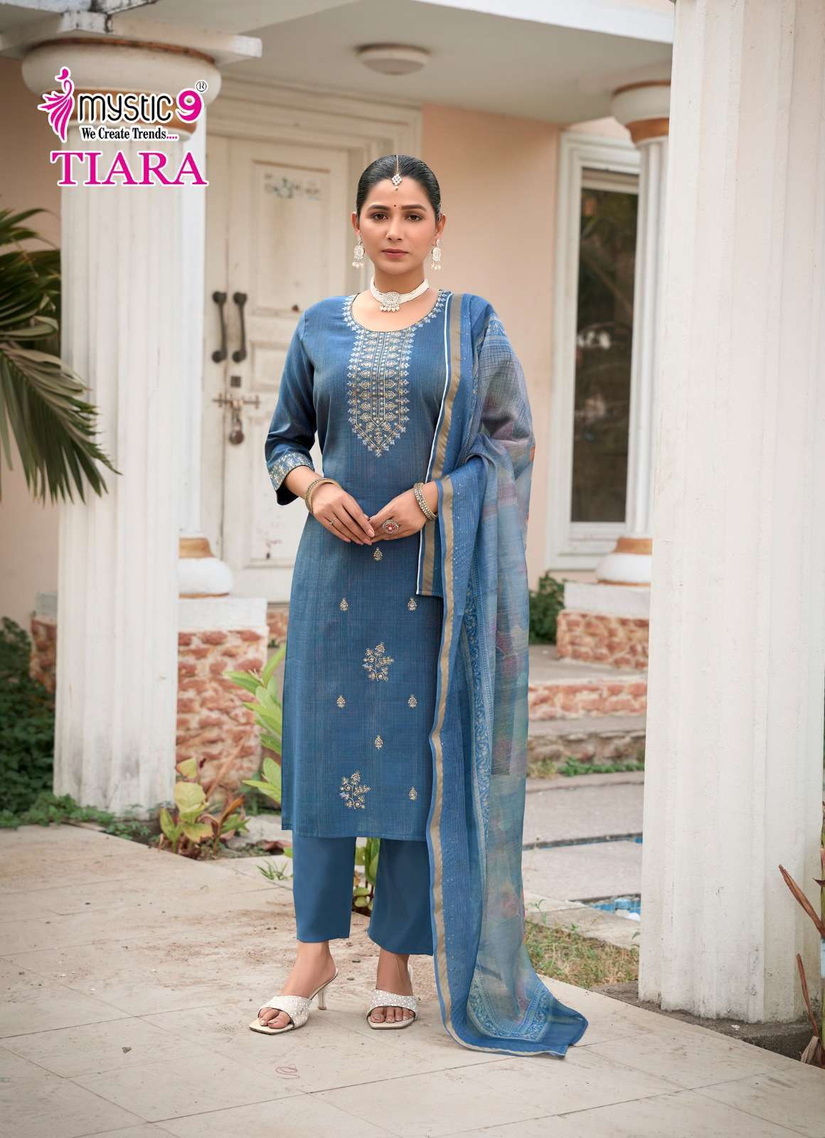 MYSTIC9 TIARA READYMADE SHIMMER FABRIC SUIT COLLECTION ONLINE