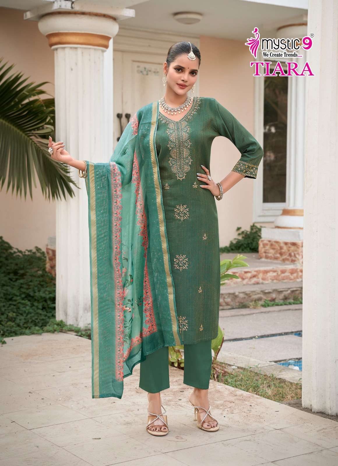 MYSTIC9 TIARA READYMADE SHIMMER FABRIC SUIT COLLECTION ONLINE