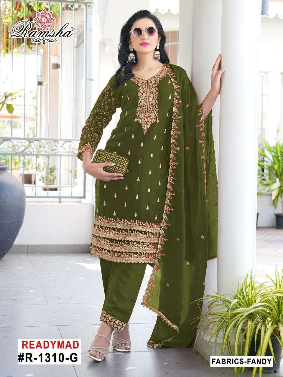 RAMSHA R 1310 NX PAKISTANI CONCEPT DESIGNER WORK SUIT WHOLESALE IN SURAT